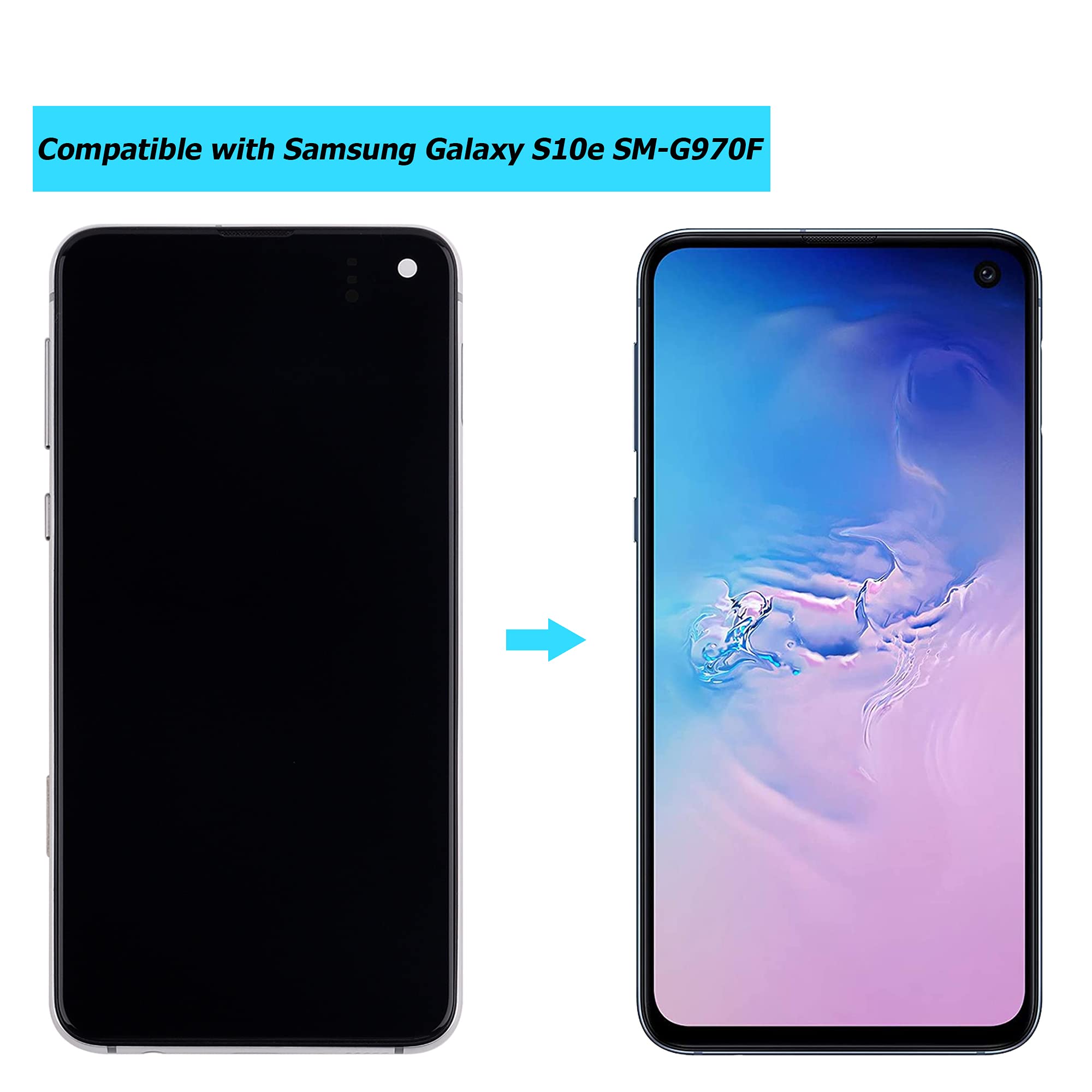 Original Title: AMOLED Compatible with Samsung Galaxy S10e SM-G970F SM-G970U SM-G970W LCD Touch Screen Display White with Frame Tools   Optimized Title: Samsung Galaxy S10e SM-G970F/G970U/G970W AMOLED LCD Touch Screen Display Replacement - White with Frame & Tools - Perfect for DIY Repairs & Screen Upgrades