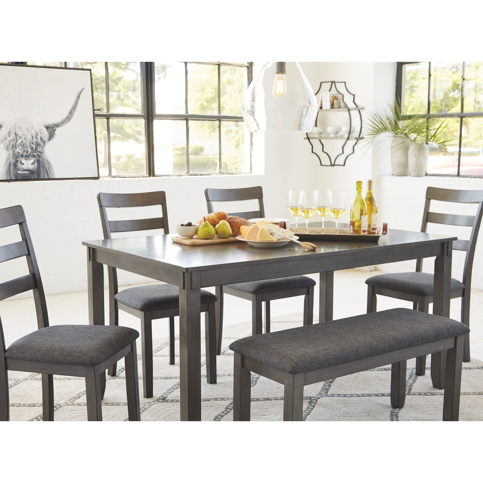 Stylish 5-Piece Bridson Dining Set - Modern Wooden Table & Chairs for Kitchen & Dining Room - Perfect for Family Meals & Entertaining Guests