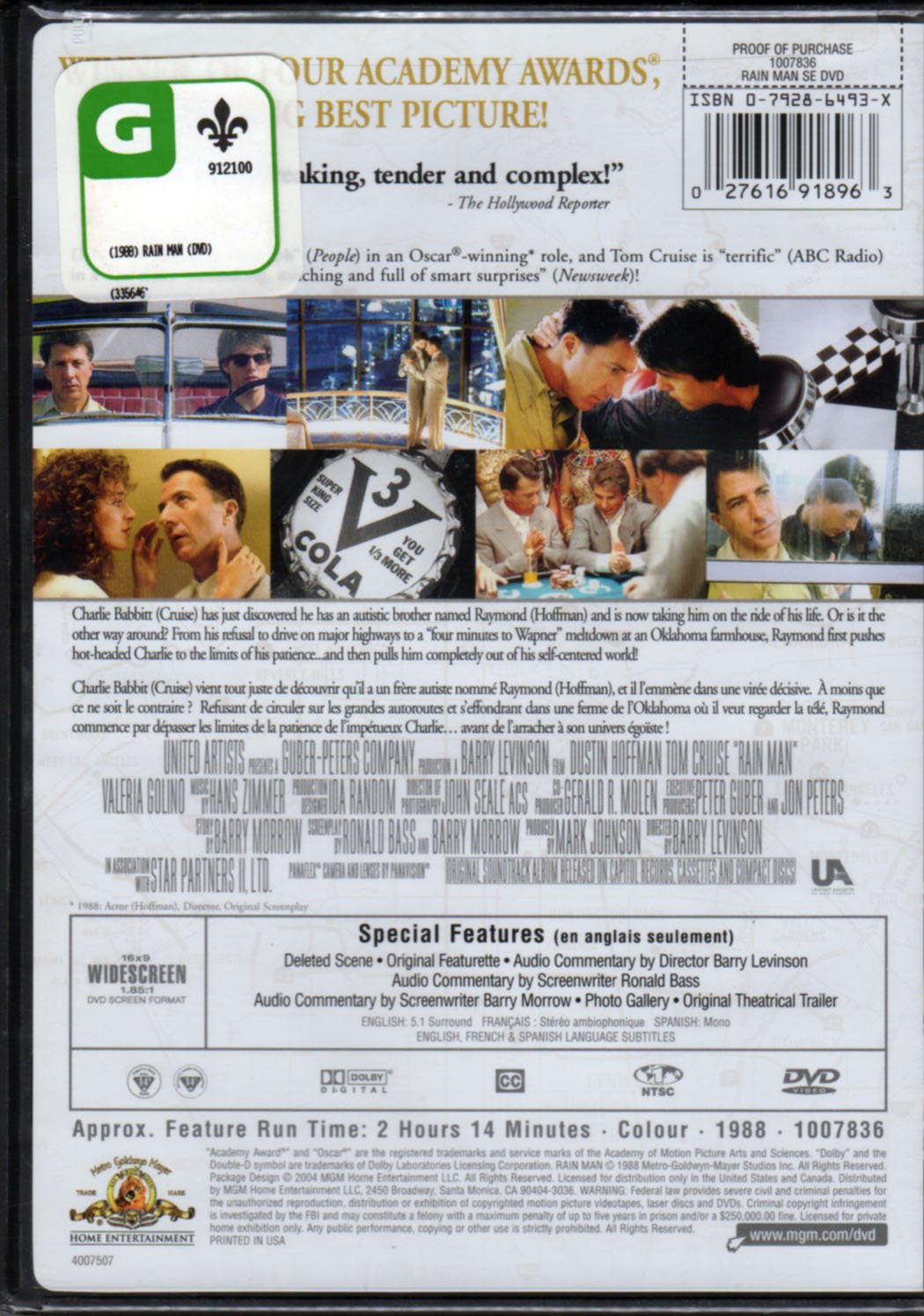Rain Man (Special Edition) Blu-ray - Dustin Hoffman, Tom Cruise | Autism Awareness Movie | Perfect for Movie Nights & Autism Education