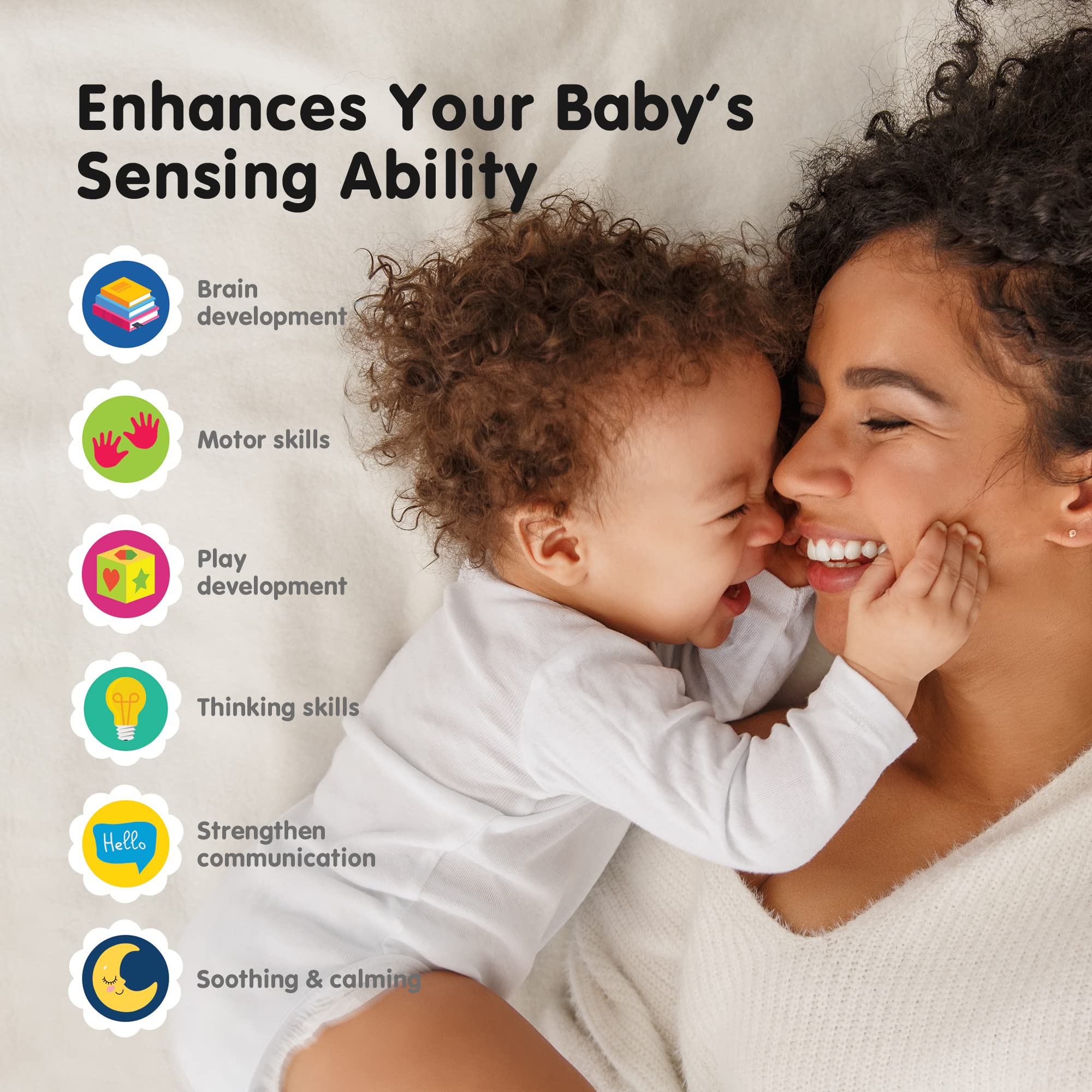 Educational Baby Musical Toys & Teether Set - Montessori Learning Toys for Infants 0-6 Months | Interactive Developmental Toys for 3-6 Month Old Babies | Perfect for Sensory Play, Early Learning & Soothing Teething Pain (Bundle)