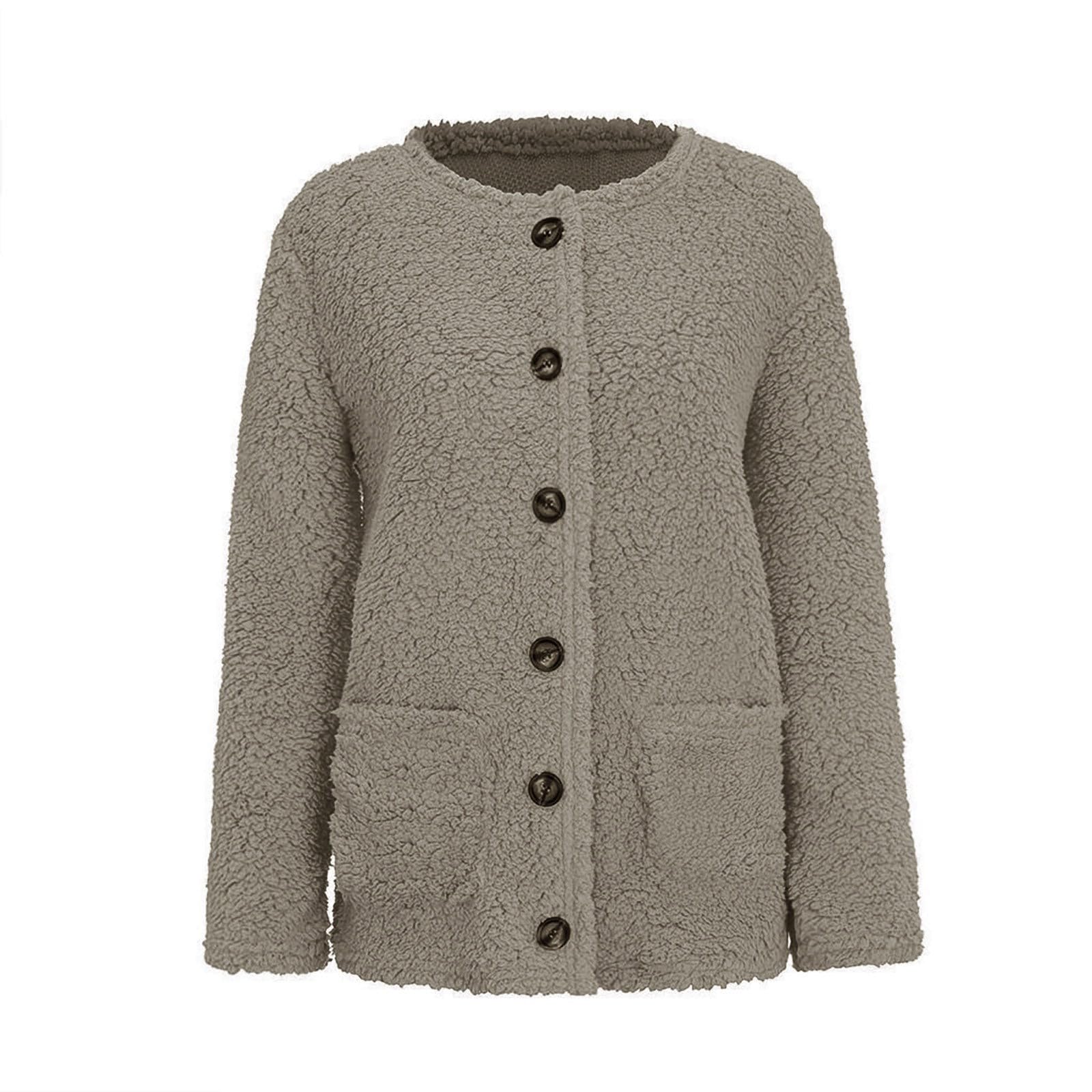 2024 Women's Winter Fleece Jacket - Soft Fuzzy Sherpa Cardigan with Open Front | Warm Cozy Casual Coat for Outdoor Activities, Travel & Daily Wear