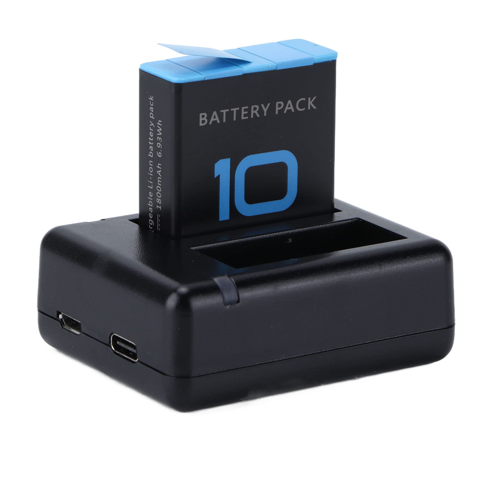 Milltrip Rechargeable Batteries and Rapid Dual USB Charger for GoPro Hero 9/10 - Fast Charging Action Camera Battery Pack with Portable Design - Perfect for Outdoor Adventures, Travel & Sports Photography