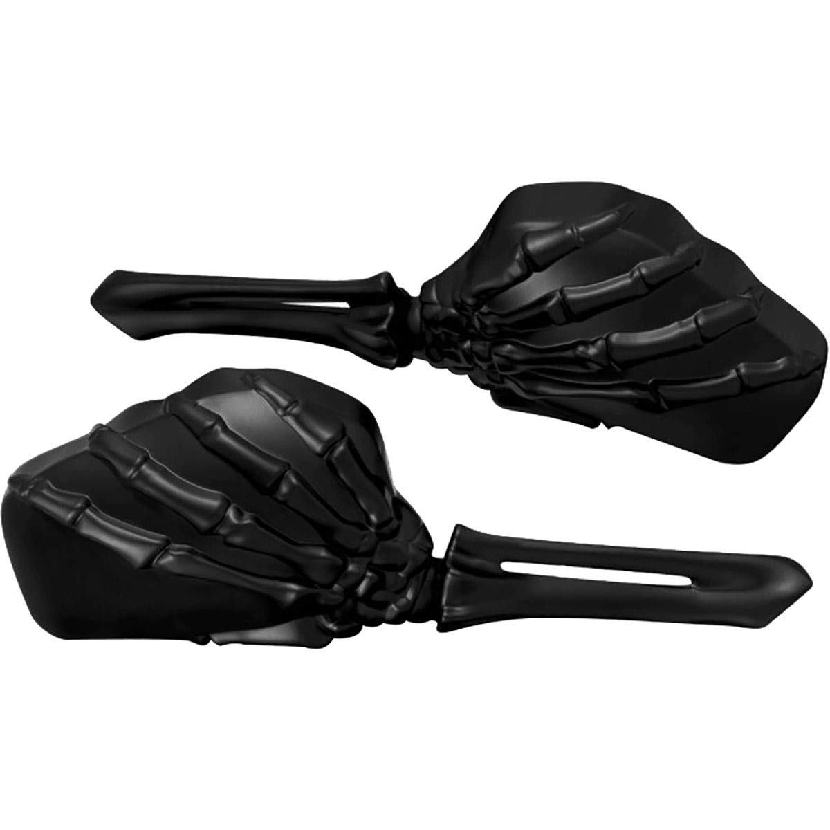Kuryakyn 1758 Motorcycle Skeleton Hand Rear View Side Mirrors - Black Stems & Heads (1 Pair) | Cruiser & Chopper Handlebar Accessories for Enhanced Safety & Style