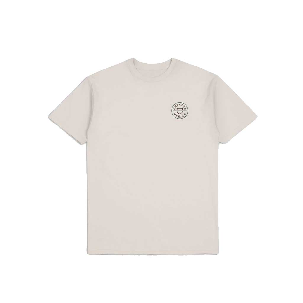 Brixton Crest II Short Sleeve T-Shirt for Men - Cream, Dark Earth, Spruce Colors | Casual Wear & Street Style Outfits
