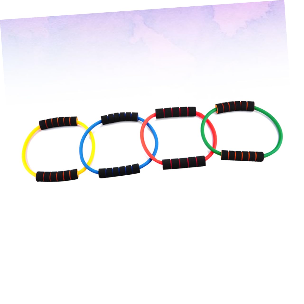 4-Piece Yoga Resistance Bands Set - Latex Chest Expander & Yoga Ring for Strength Training, Stretching & Home Workouts - Perfect for Pilates, Fitness & Physical Therapy