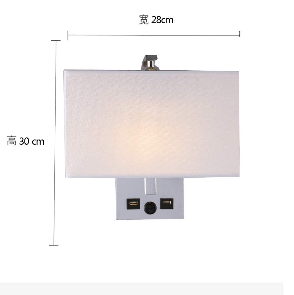 Modern Minimalist LED Wall Lamp with USB Charging - Fabric Bedside Sconce for Bedroom, Living Room, Hotel & Restaurant Decor - Soft Ambient Lighting for Relaxation & Reading