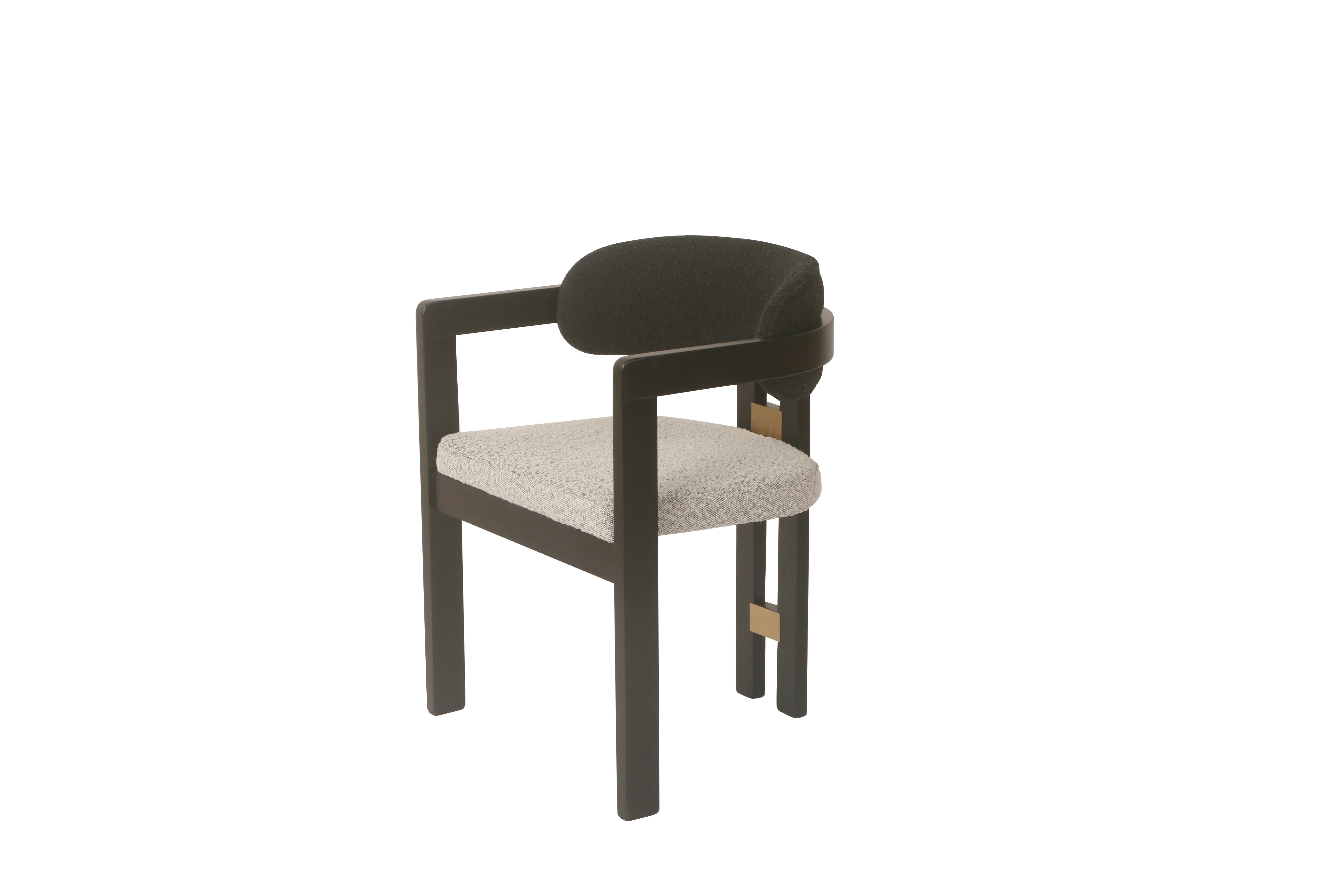 Conan Wood Dining Armchair - Modern Black and White Finish - Perfect for Kitchen, Dining Room, and Office Settings