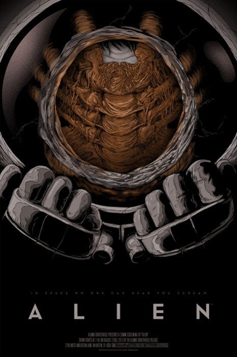 Alien Randy Ortiz Poster - Vintage Sci-Fi Art Print for Home & Office Decor - Perfect for Movie Fans & Collectors