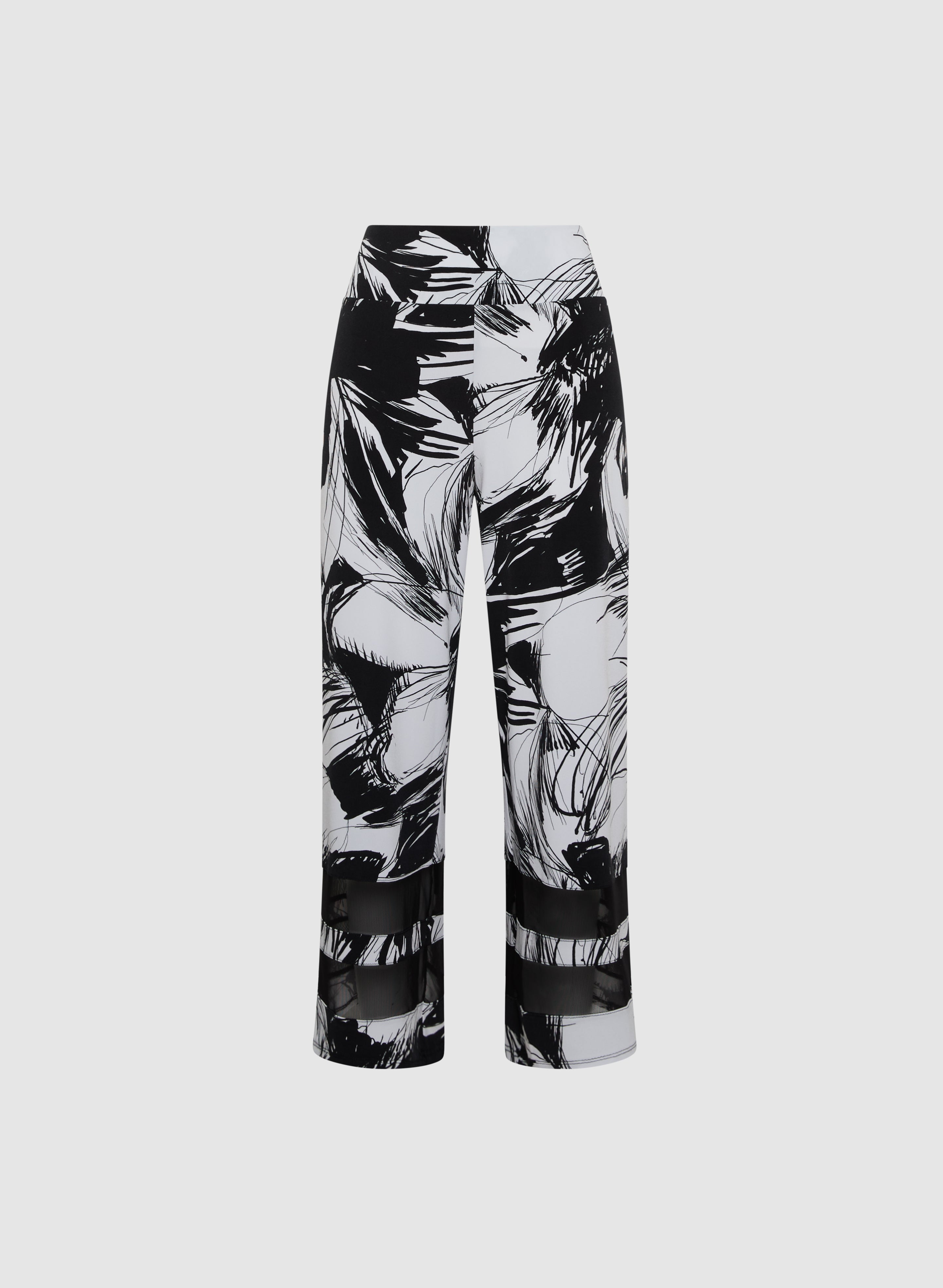 Floral Mesh Insert Capri Pants for Women - Stylish Summer Workout & Yoga Leggings - Perfect for Gym, Running, and Casual Wear
