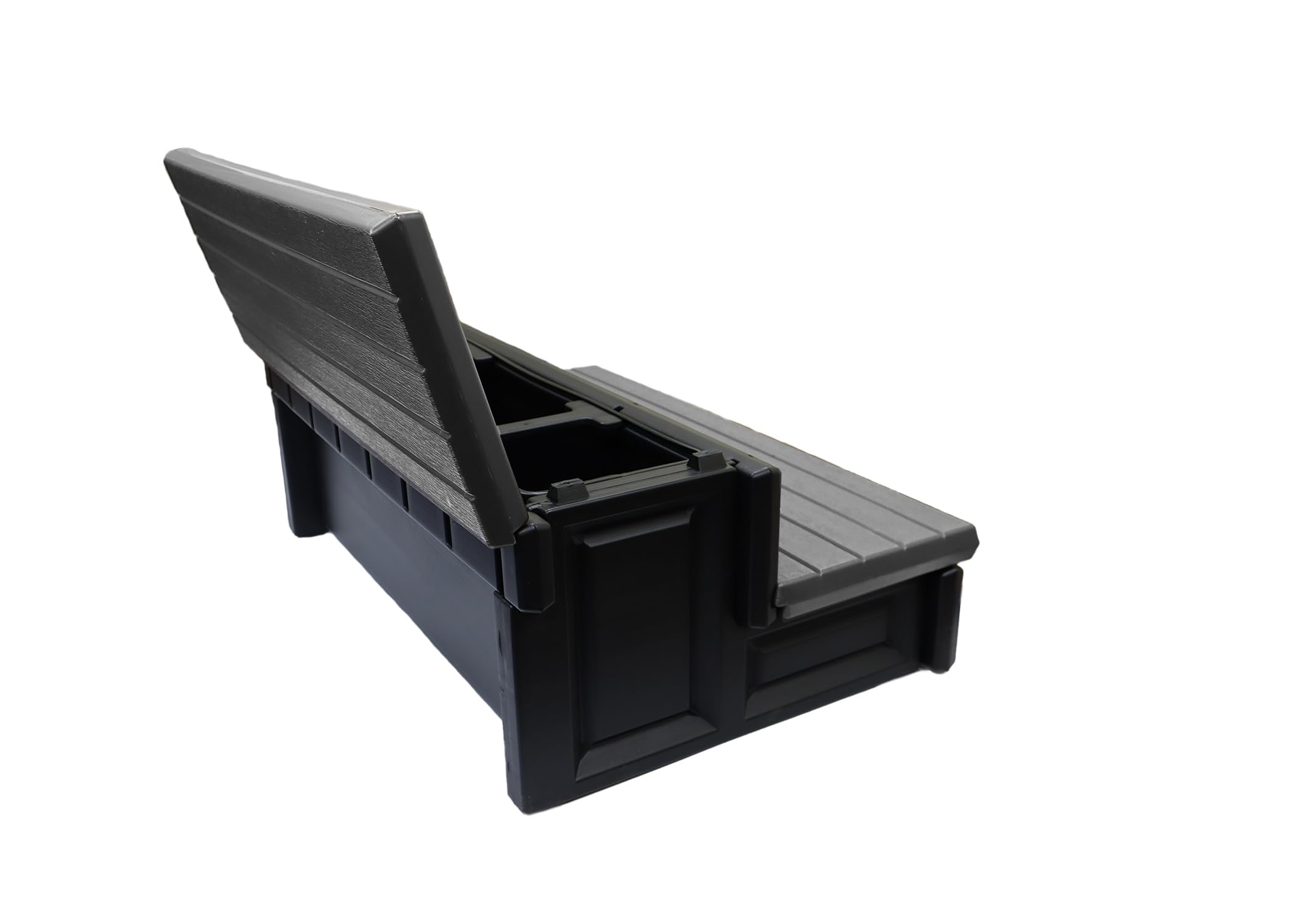 Confer Plastics Storage Step Stool - Heavy Duty Deep Grey for Garage, Kitchen, and Workshop Organization