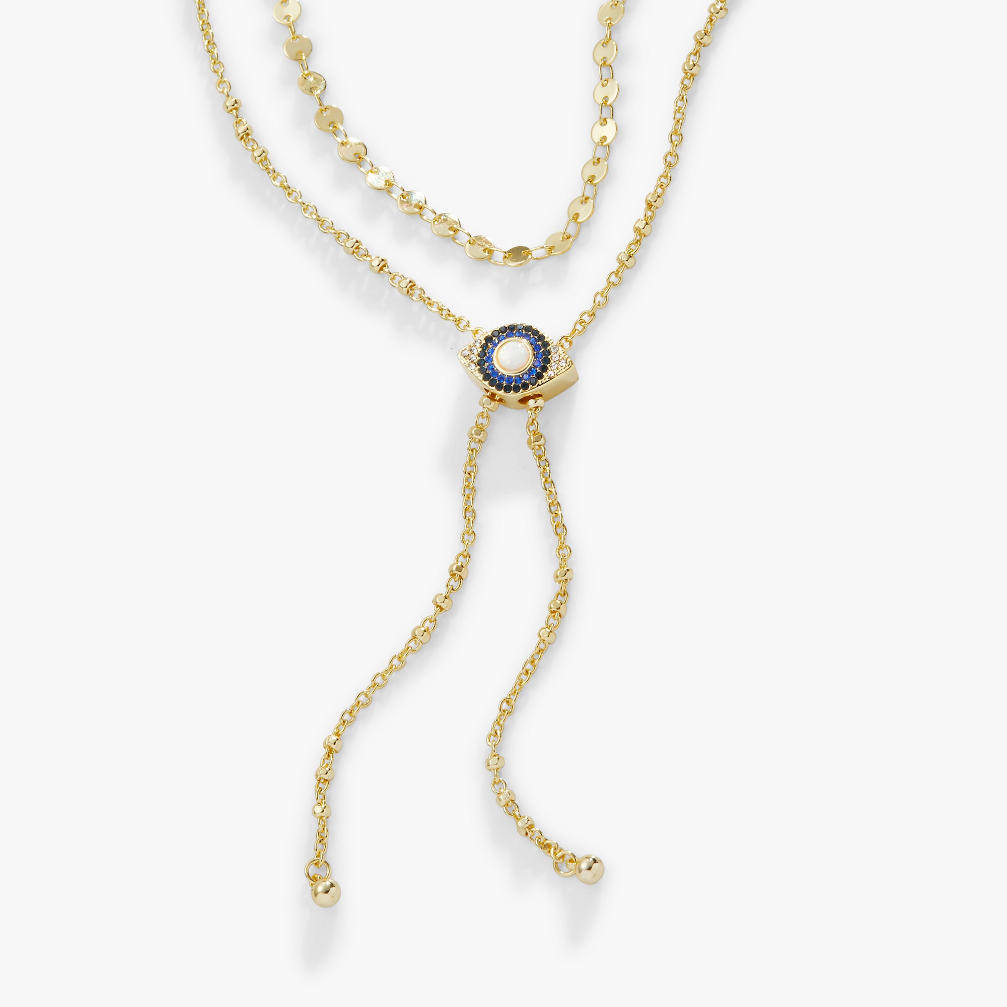 Evil Eye Layered Bolo Necklace for Women - Protection Jewelry with Blue Beads & Adjustable Cord - Perfect for Everyday Wear, Gifts & Spiritual Healing