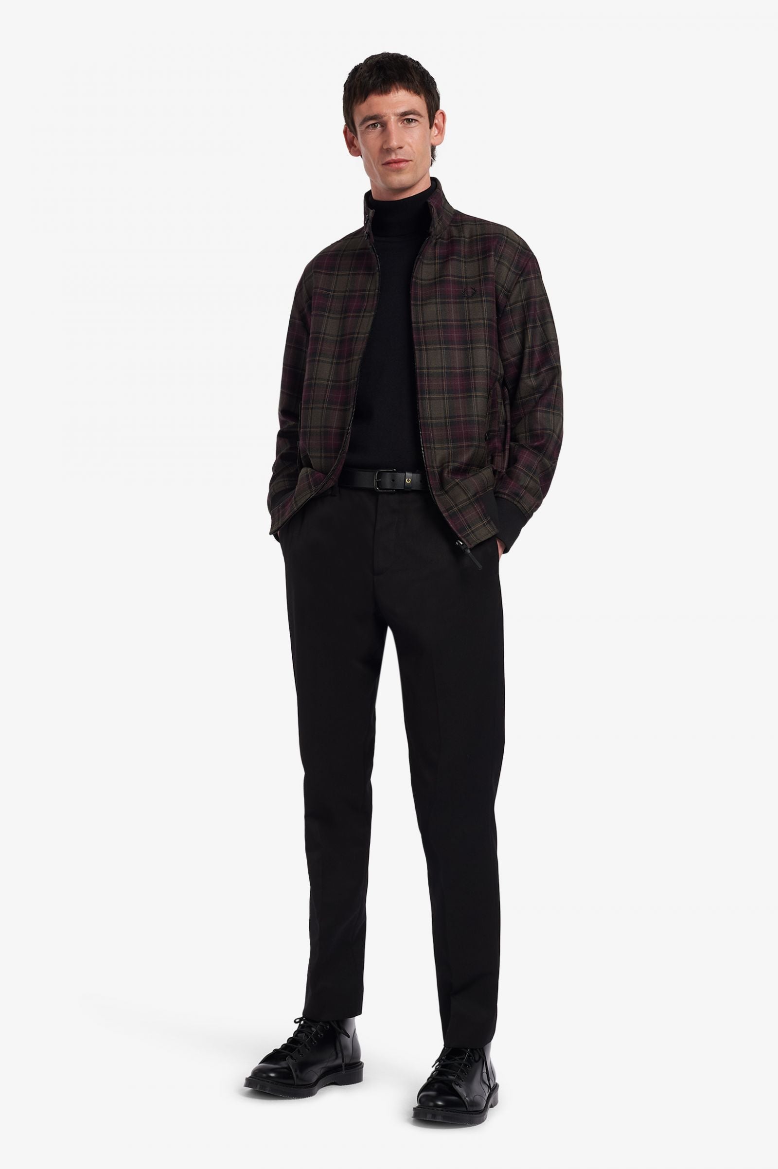 Stylish Check Harrington Jacket for Men - Classic Plaid Design, Lightweight & Comfortable - Perfect for Casual Outfits, Work, and Outdoor Activities