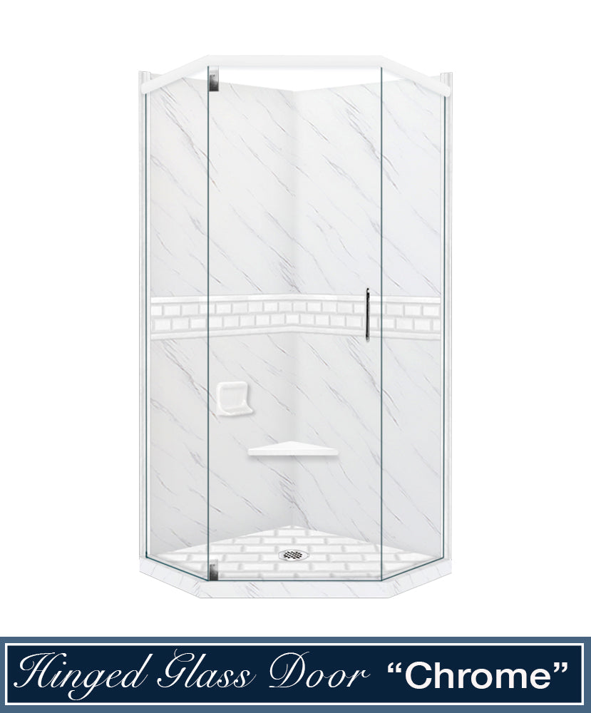 Premium Carrara Marble Subway Tile Shower Enclosure Kit - Waterproof Bathroom Wall Panel System for Modern & Luxury Bathroom Renovations (Perfect for Master Bath, Guest Bath & Spa Retreats)