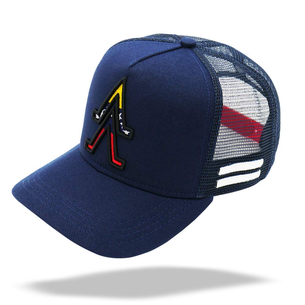 Venezuela Trucker Hat - Adjustable Snapback Cap for Men & Women - Navy Blue Mesh Back - Perfect for Outdoor, Sports, and Casual Wear