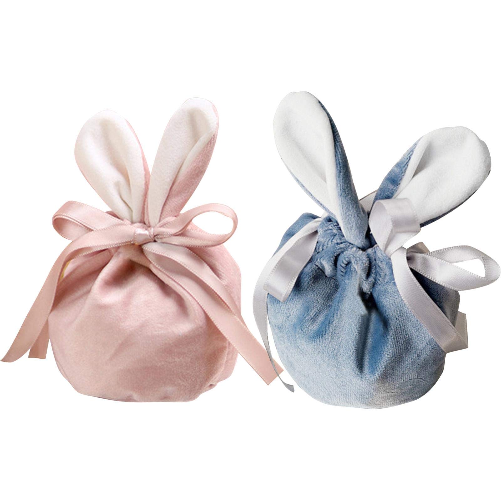 1/5pcs Velvet Rabbit Ear Gift Bags - Elegant Bunny Candy Bags for Wedding Favors, Birthday Party Decor, Jewelry Organizer & Gift Packaging - Perfect for Easter, Baby Shower & Holiday Gifting