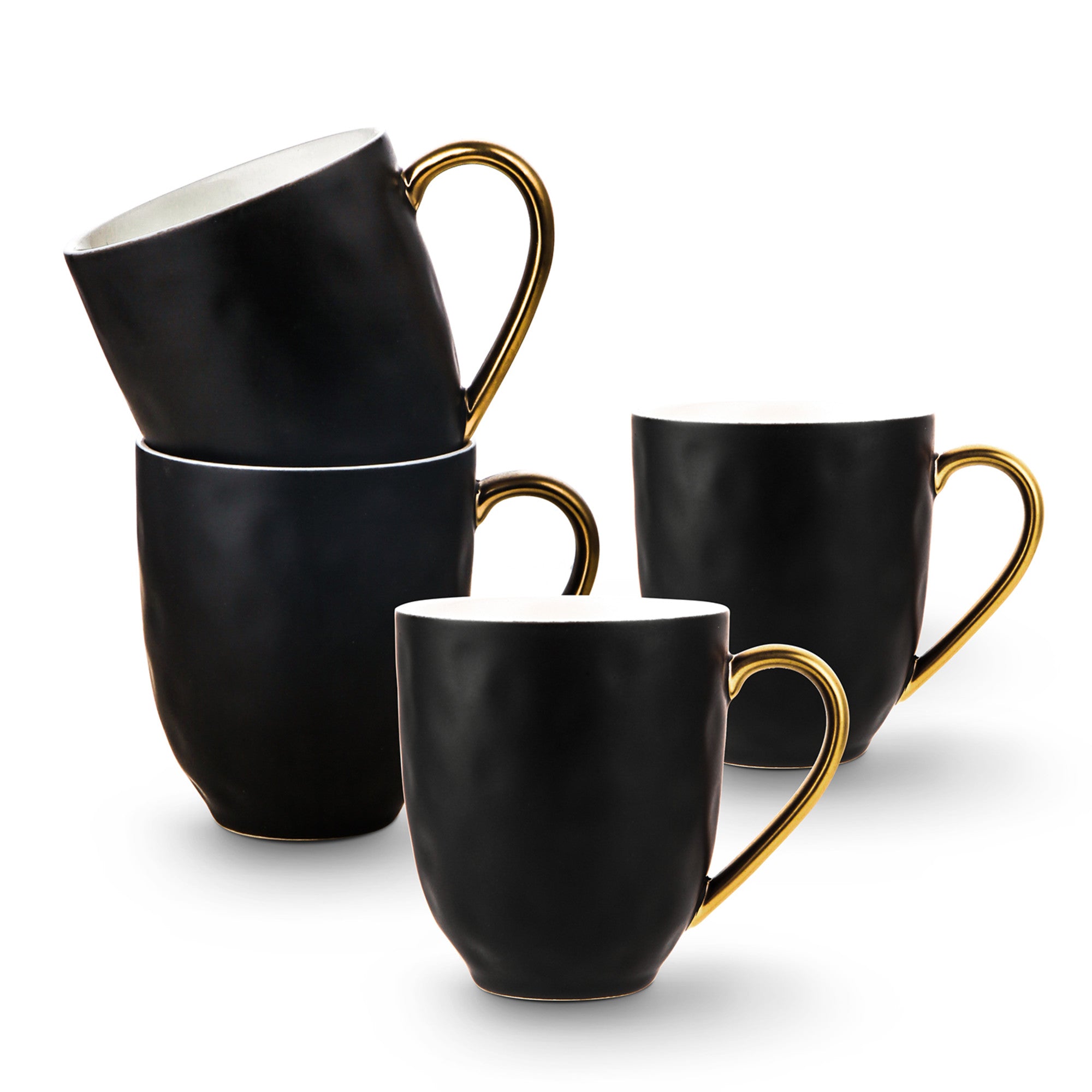 Premium Black Florian Porcelain Coffee Mug - Elegant Ceramic Tea Cup for Home, Office & Gifts - Dishwasher & Microwave Safe