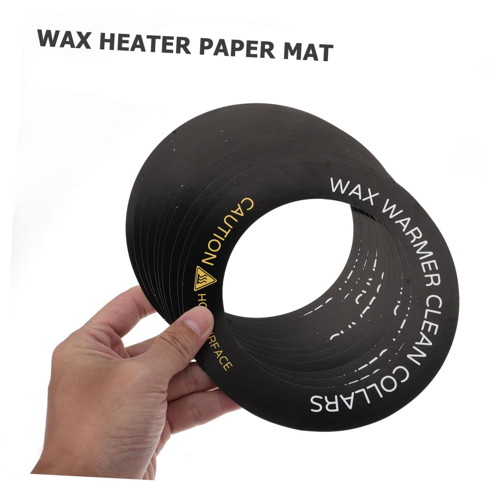 IPetboom 50pcs Wax Warmer Accessories Kit - Anti-Ring Wax Pot Collar, Hair Removal Wax Protector Rings, Heater Paper Washer & Wipes for Professional Waxing - Perfect for Salon, Spa & Home Use (Black)