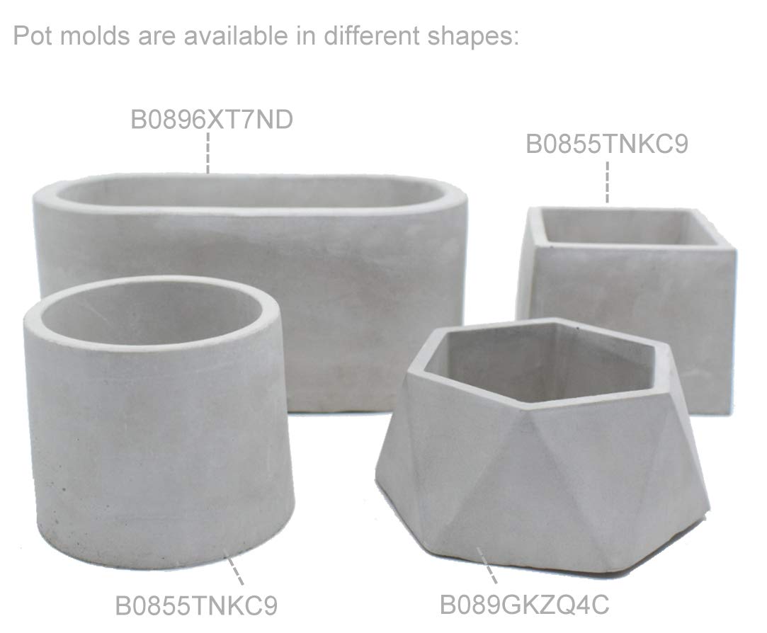 Premium Silicone Planter Mold for DIY Cement Flower Pots - Oval Concrete Mold for Candle Holders & Vessels - Perfect for Home Decor, Garden Projects, and Handmade Gifts