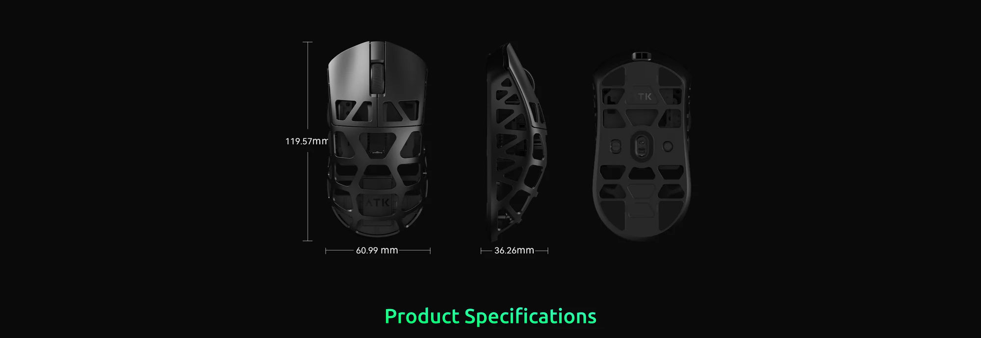 ATK FIERCE X Magnesium Wireless Gaming Mouse - Lightweight Ergonomic Design for PC & Mac - Perfect for FPS, MOBA & Esports Gaming