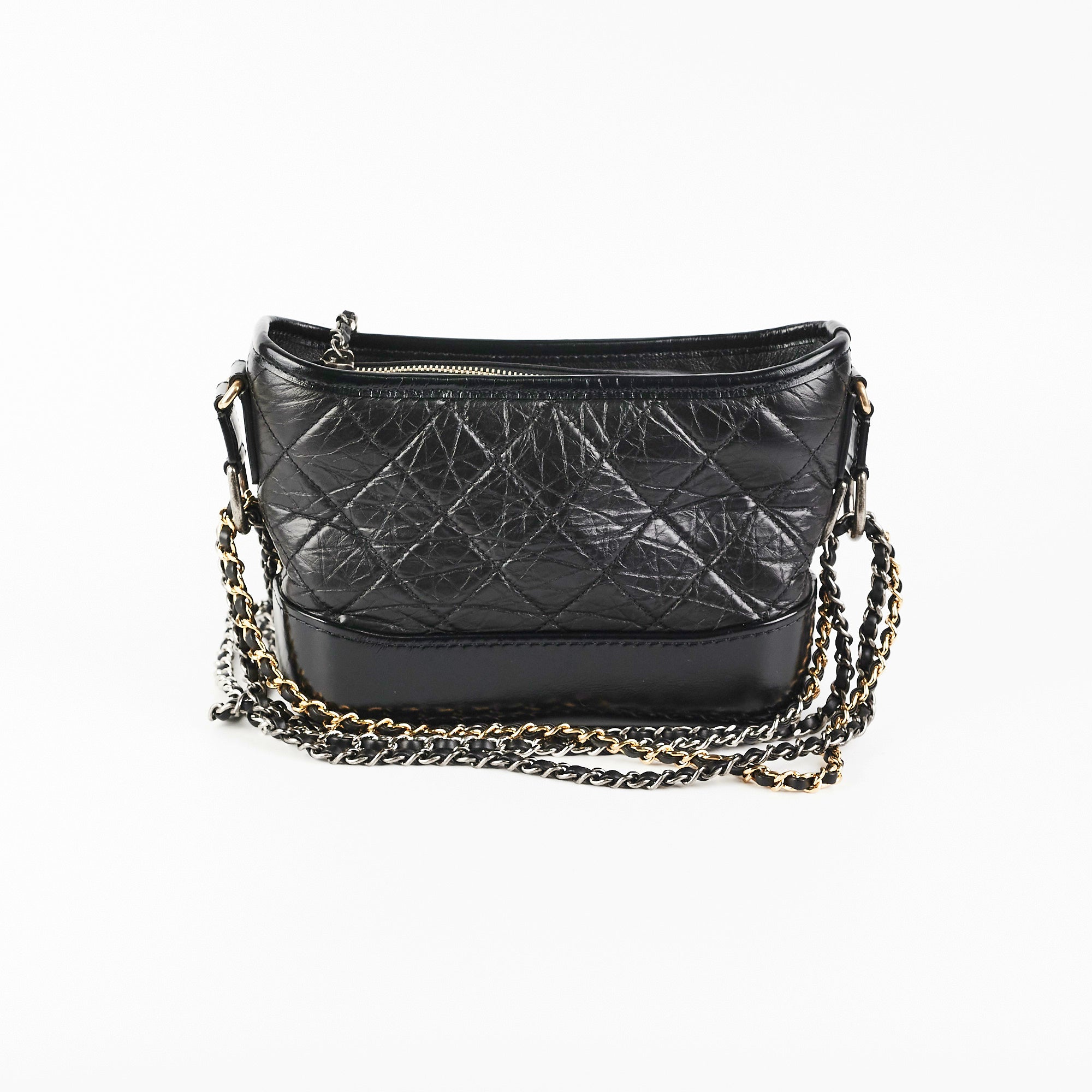Chanel Small Gabrielle Black Leather Shoulder Bag - Luxury Designer Handbag for Women | Perfect for Evening Parties, Date Nights & Special Occasions