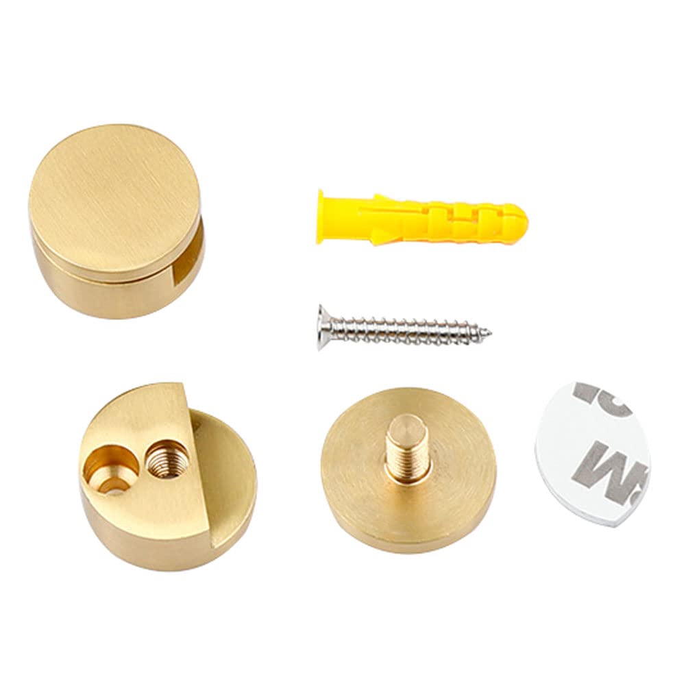 Jinyatu Mirror Clips - 4 Pack Gold Wall Mounted Mirror Brackets for Bathroom & Vanity - Heavy Duty Glass Mirror Holder Clips for Secure Mounting - Perfect for Home, Salon, and Gym Mirrors
