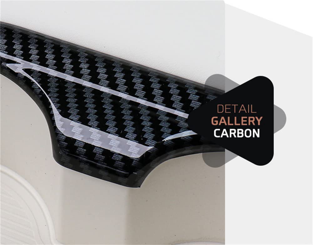 Carbon Fiber Rear Seat Cup Holder Cover Panel Trim for 2022-2023 Genesis GV60 - Premium Interior Accessories for Car Organization & Stylish Protection