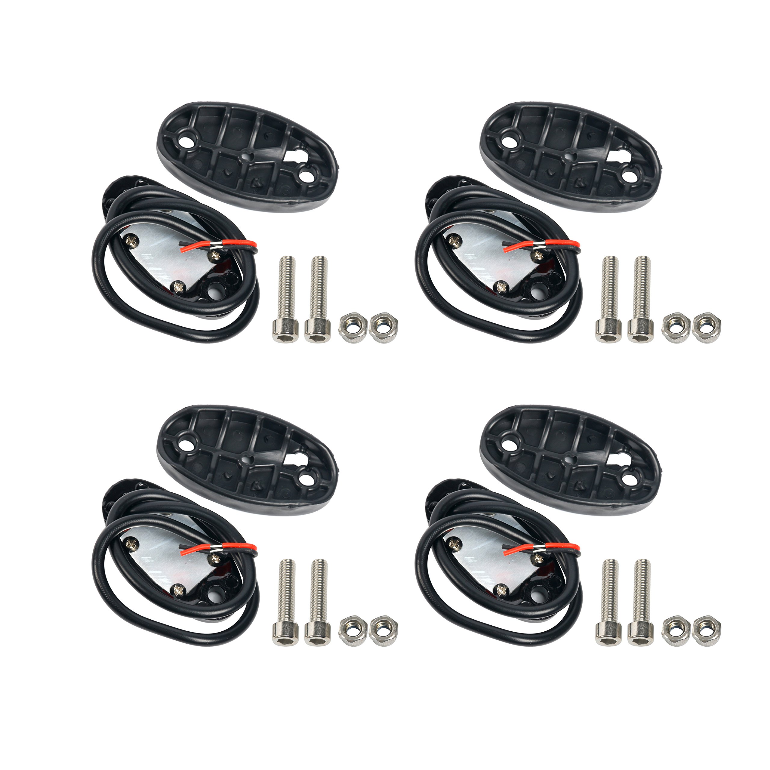 Yaeccc 4-Pack White LED Rock Lights - Waterproof Underbody Glow Kit for Cars, Trucks, ATVs, UTVs, SUVs & Boats | Neon Underglow Lighting for Off-Road Trail Rigs & Night Driving