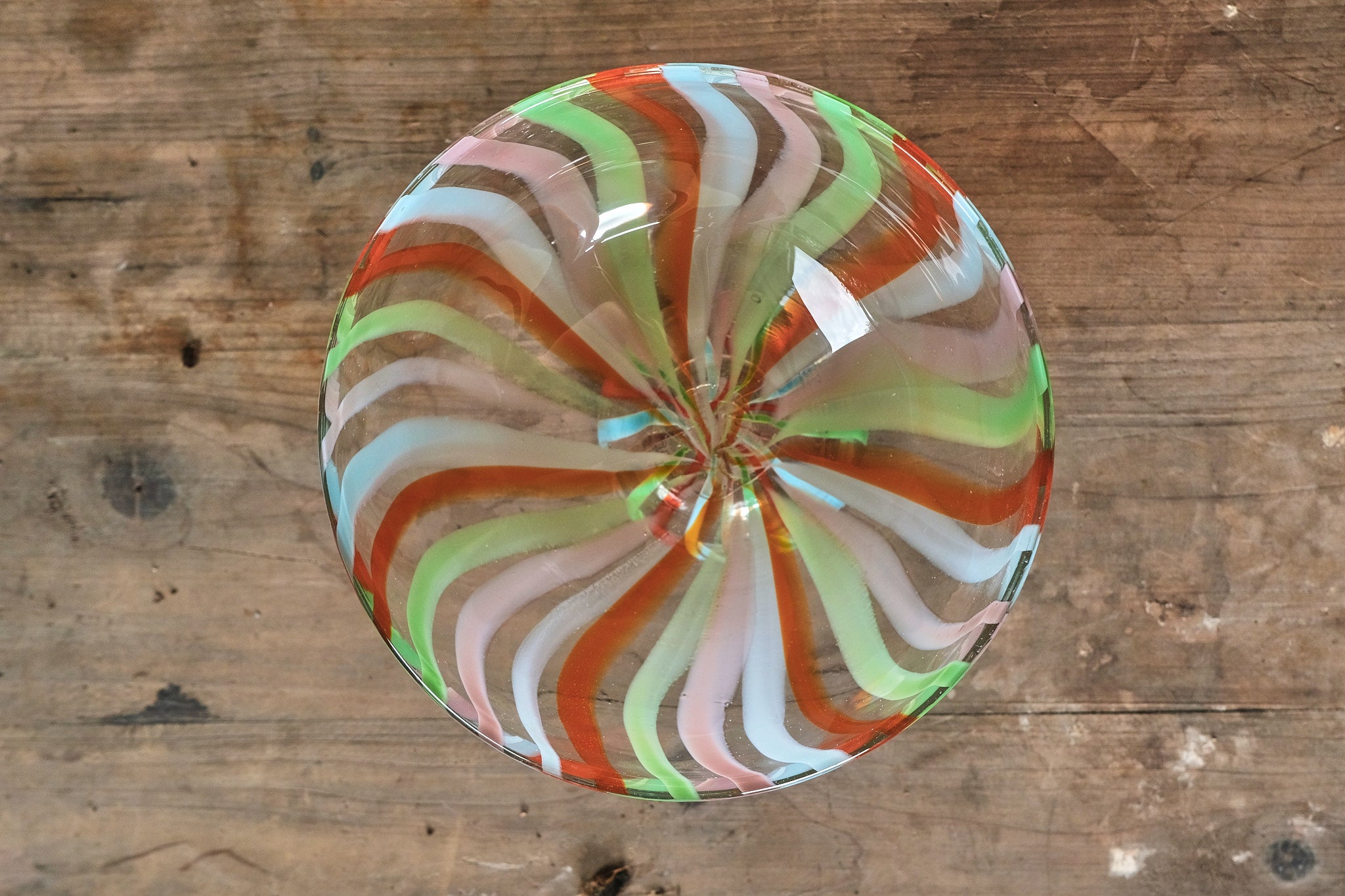 Elegant Striped Glass Serving Bowl - 12