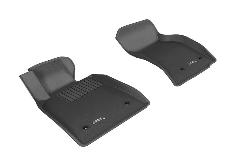 3D MAXpider Custom Fit All-Weather Floor Mats for 2013-2019 Cadillac ATS & ATS-V | Kagu Series 1st Row Black Car Mats | Perfect for Winter, Rain & Mud Protection