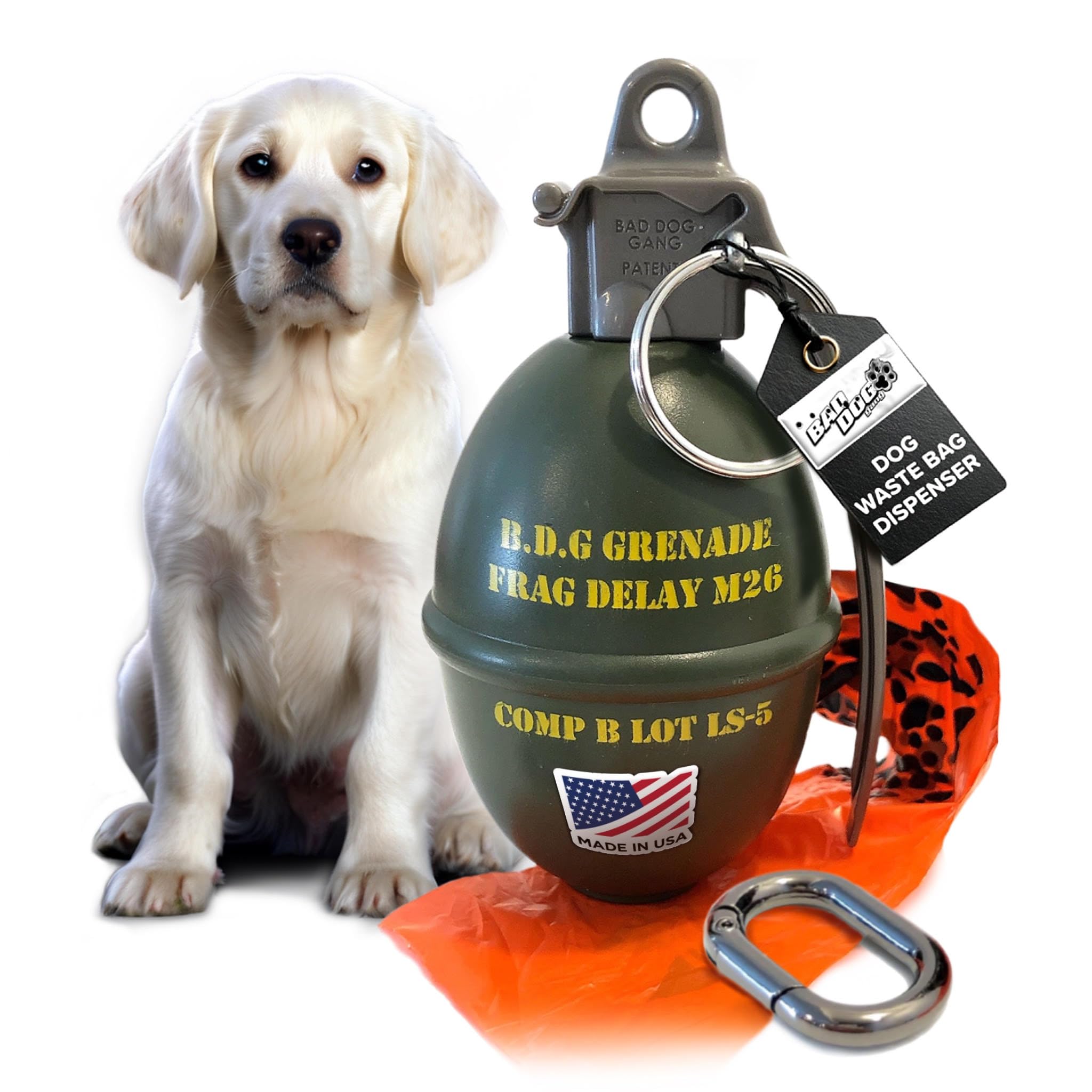 Eco-Friendly Dog Poop Bag Dispenser with Carabiner Clip - Leak-Proof Pet Waste Carrier for Small to Large Dogs | Includes 10 Biodegradable Bags | Perfect for Walking, Hiking & Outdoor Adventures