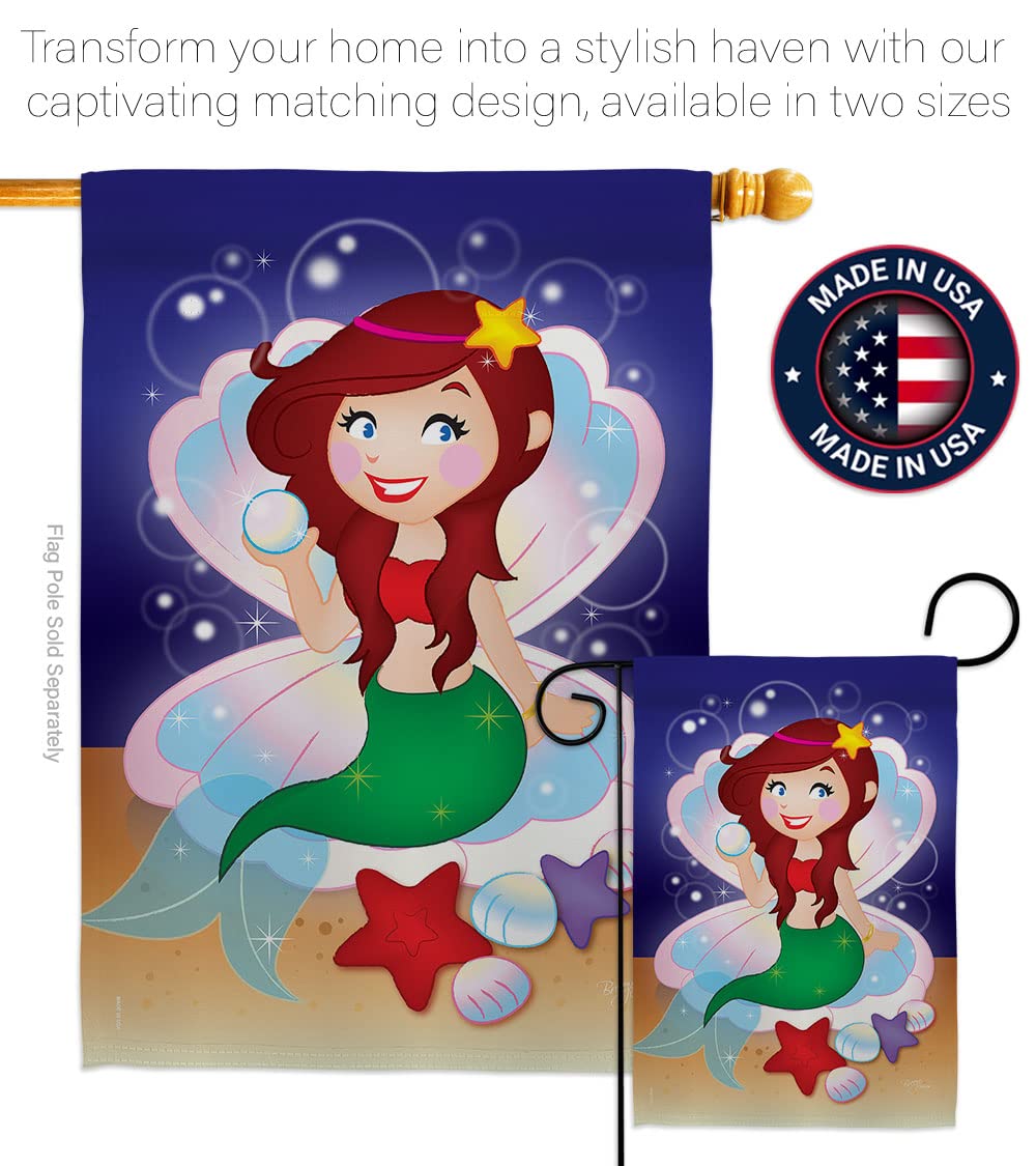 Mermaid Garden Flag Set - Coastal Decor for Outdoor Summer Yard