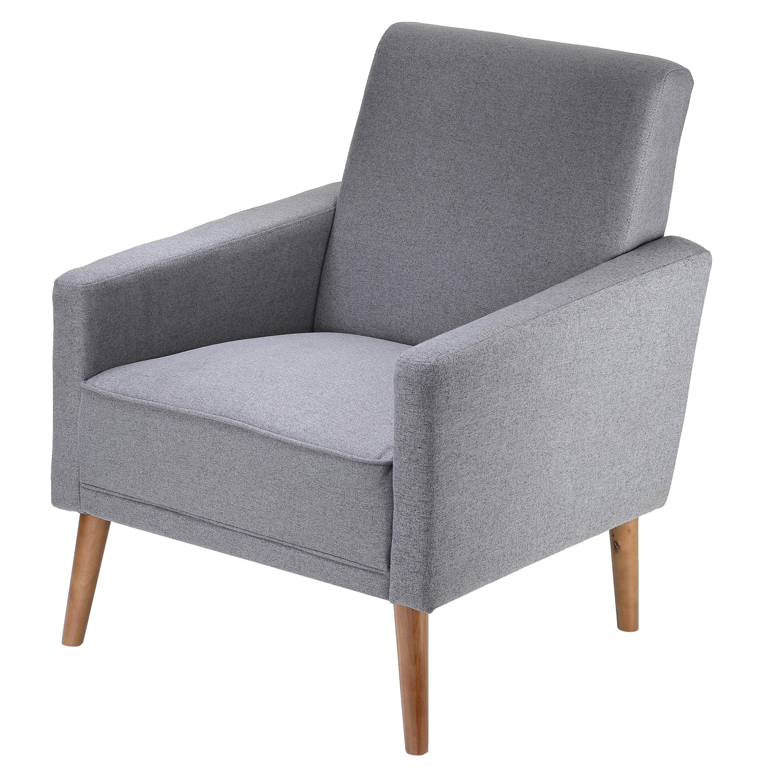 Cortesi Home Ayden Mid-Century Modern Armchair - Stylish Accent Chair for Living Room, Bedroom & Office - Comfortable Upholstered Lounge Chair with Wooden Legs - Perfect for Reading Nook, Home Decor & Interior Design