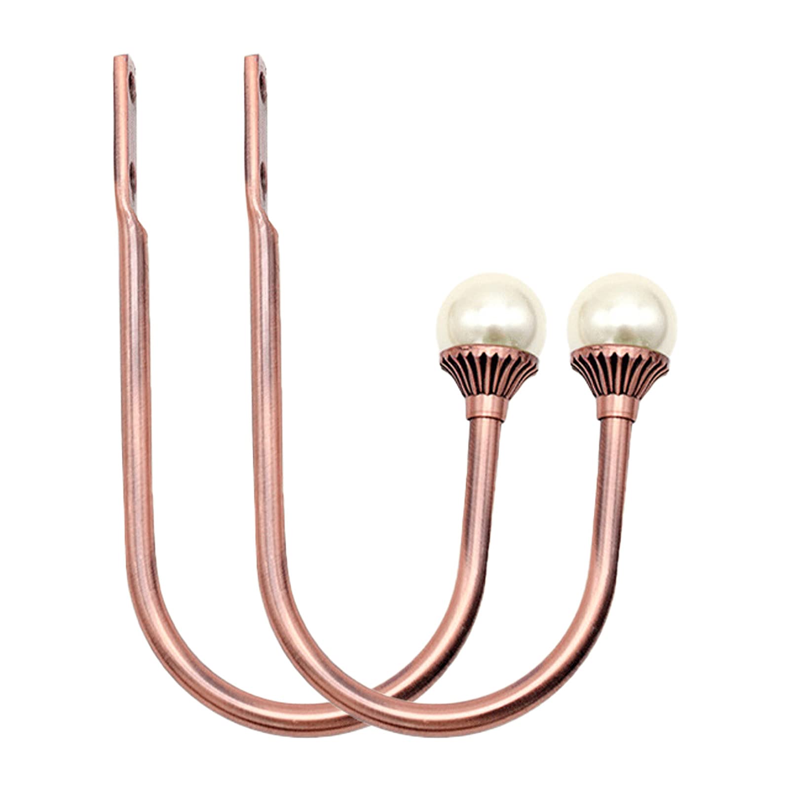 1 Pair Wall Mounted Glittery Aluminum U-Shaped Curtain Holdbacks - Drape Holder Hooks for Home Drapery Tieback (Red Bronze) - Perfect for Living Room, Bedroom & Window Decor