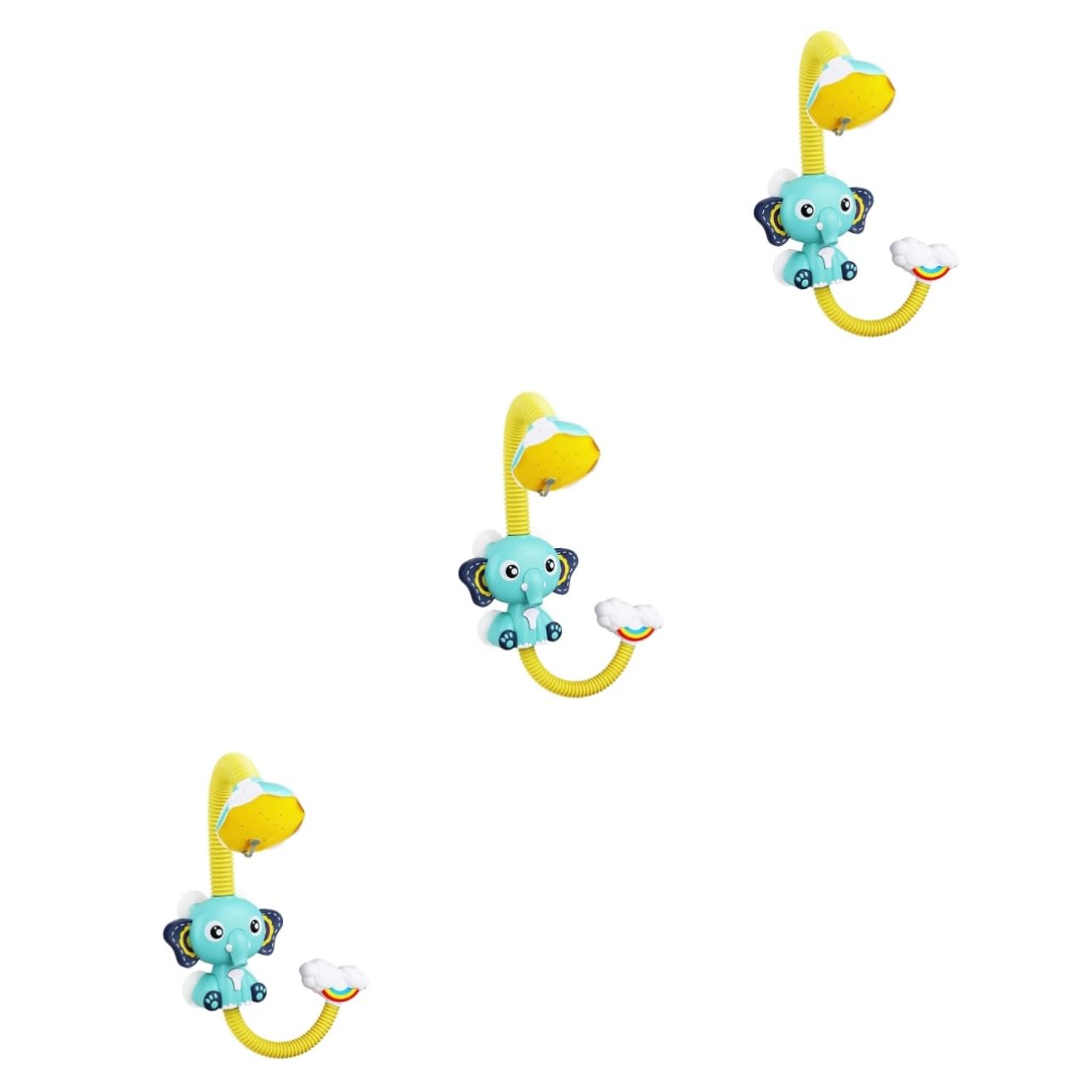 FAVOMOTO 3-Pack Elephant Shower Spray Toys - Fun Bath Time Sprayer for Kids, Water Splash Bathtub Toys for Toddlers (BPA-Free Plastic) - Perfect for Baby Bath Time, Pool Parties & Outdoor Water Play