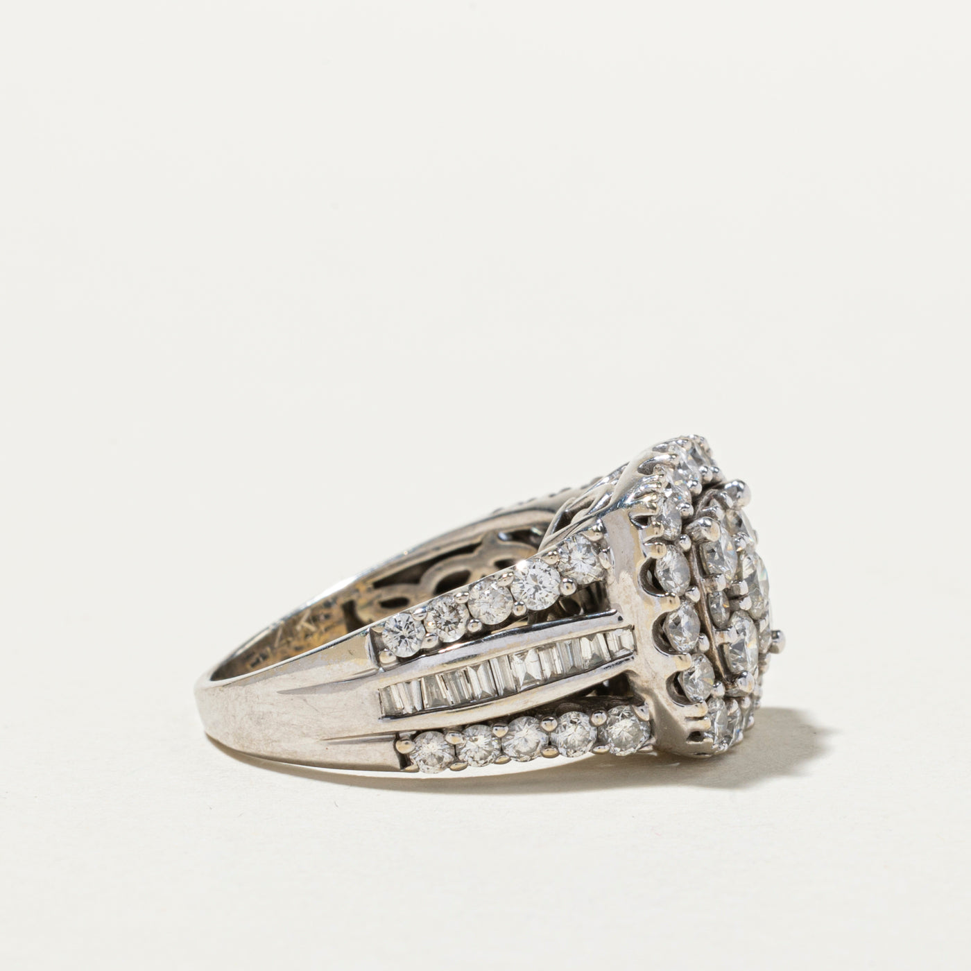 2.73ctw Diamond Cluster Halo Cocktail Ring for Women | Size 7.25 | Elegant Party & Evening Wear Jewelry | Perfect for Weddings, Anniversaries & Special Occasions