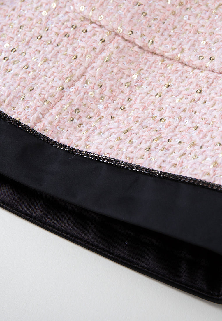 Sparkle Sequin Waistcoat with Contrast Trim - Elegant Women's Vest for Parties, Weddings & Special Occasions