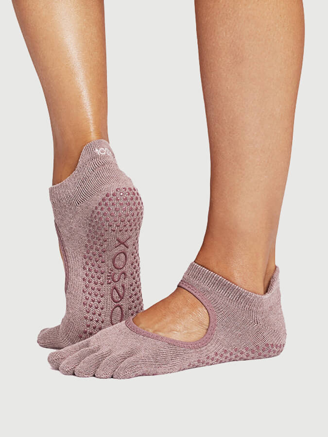 ToeSox Full Toe Bellarina Women's Non-Slip Yoga Grip Socks for Barre, Pilates & Dance - Breathable & Comfortable Workout Socks for Studio & Home Exercise