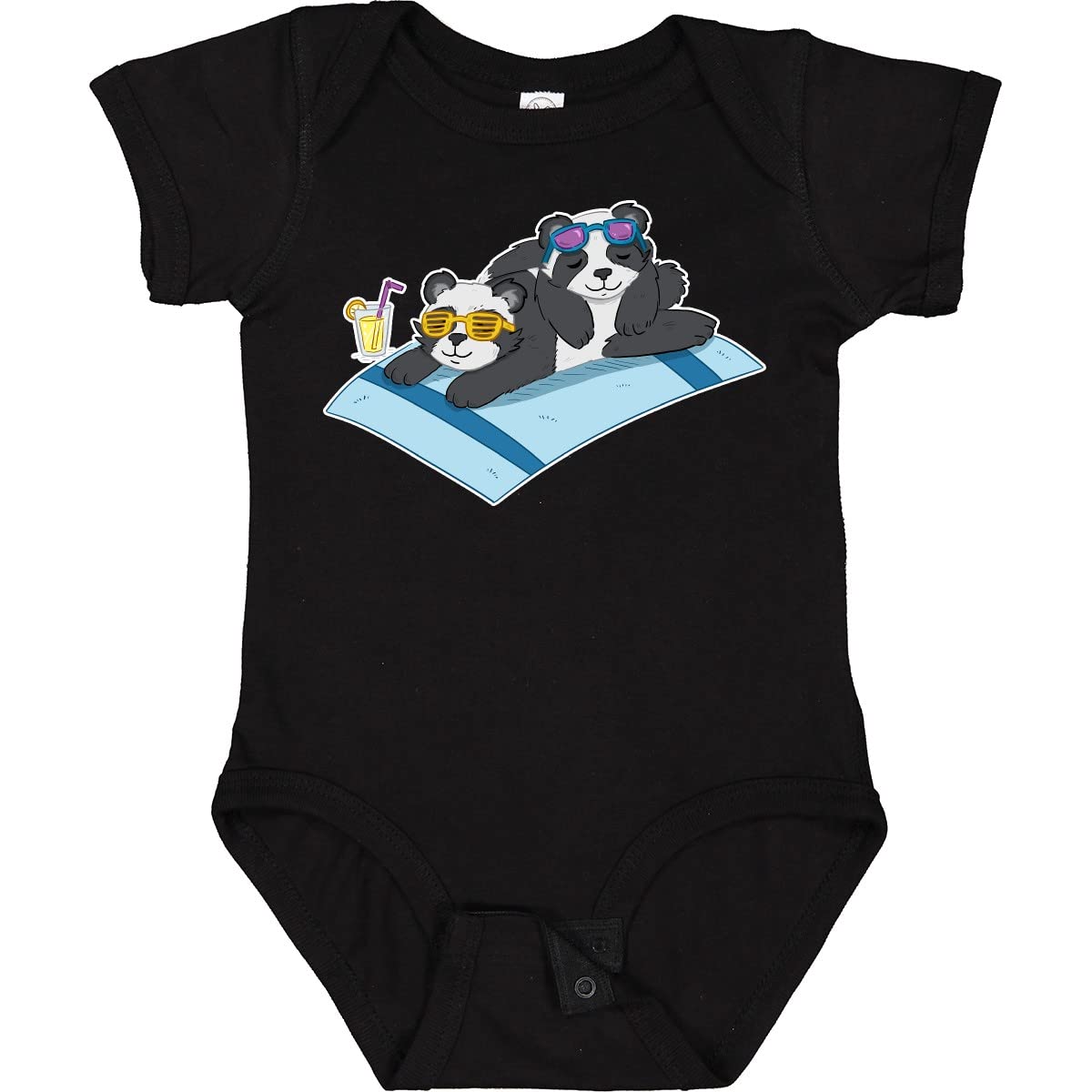 Inktastic Cute Baby Pandas Sunbatching Onesie - Adorable Panda Print Baby Bodysuit for Newborns & Infants - Perfect for Playtime, Photo Shoots & Everyday Wear