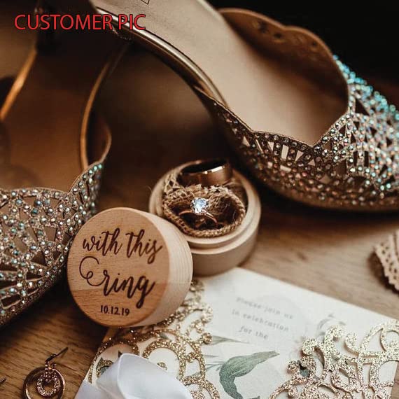 Personalized Wedding Ring Box - Engraved Wooden Ring Bearer Box for Engagement & Wedding Rings - Custom Ring Holder for Ceremonies, Proposals & Anniversaries
