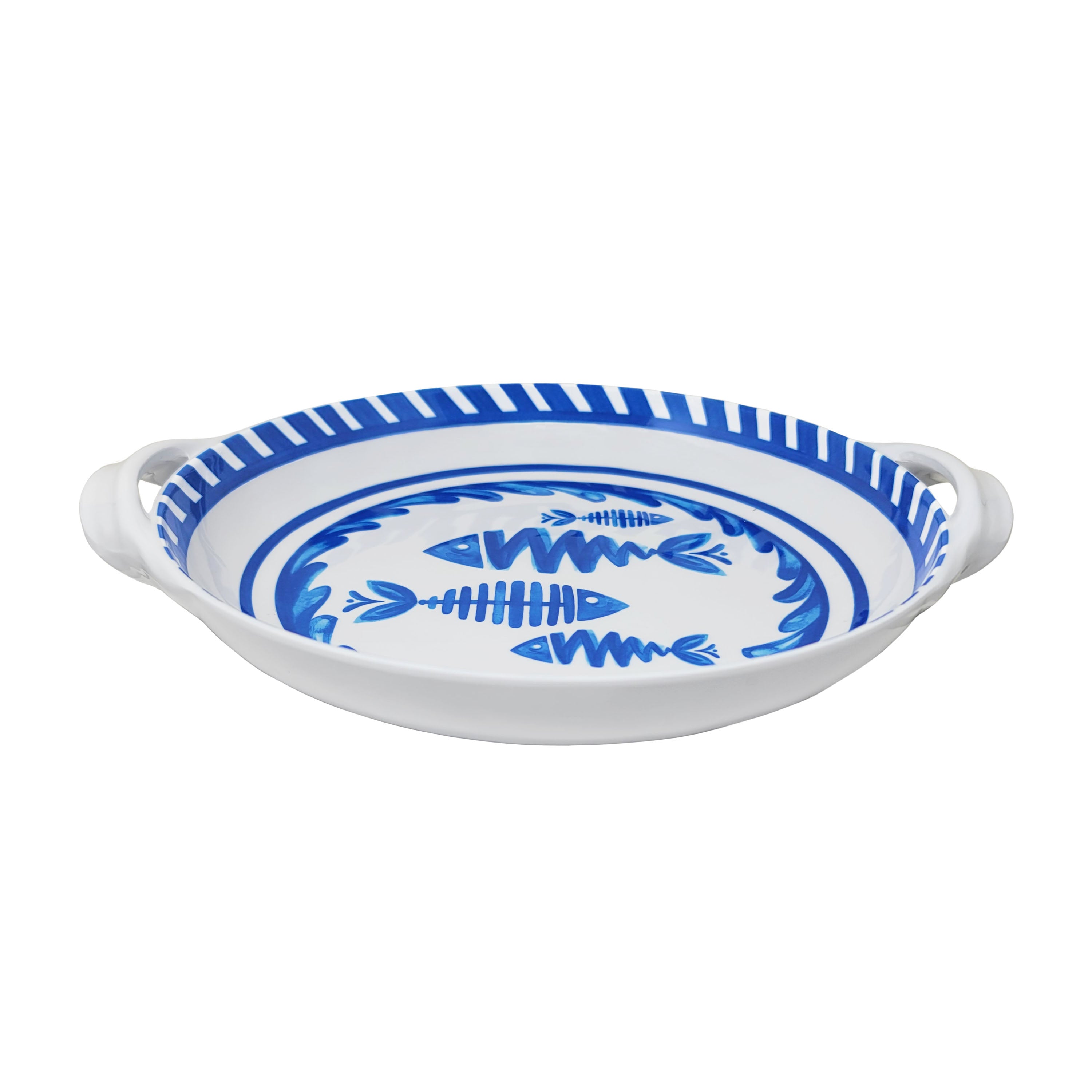 Mediterraneo Small Handled Bowl - Ceramic Serving Bowl for Soup, Salad & Dessert | Perfect for Dining, Entertaining & Kitchen Decor