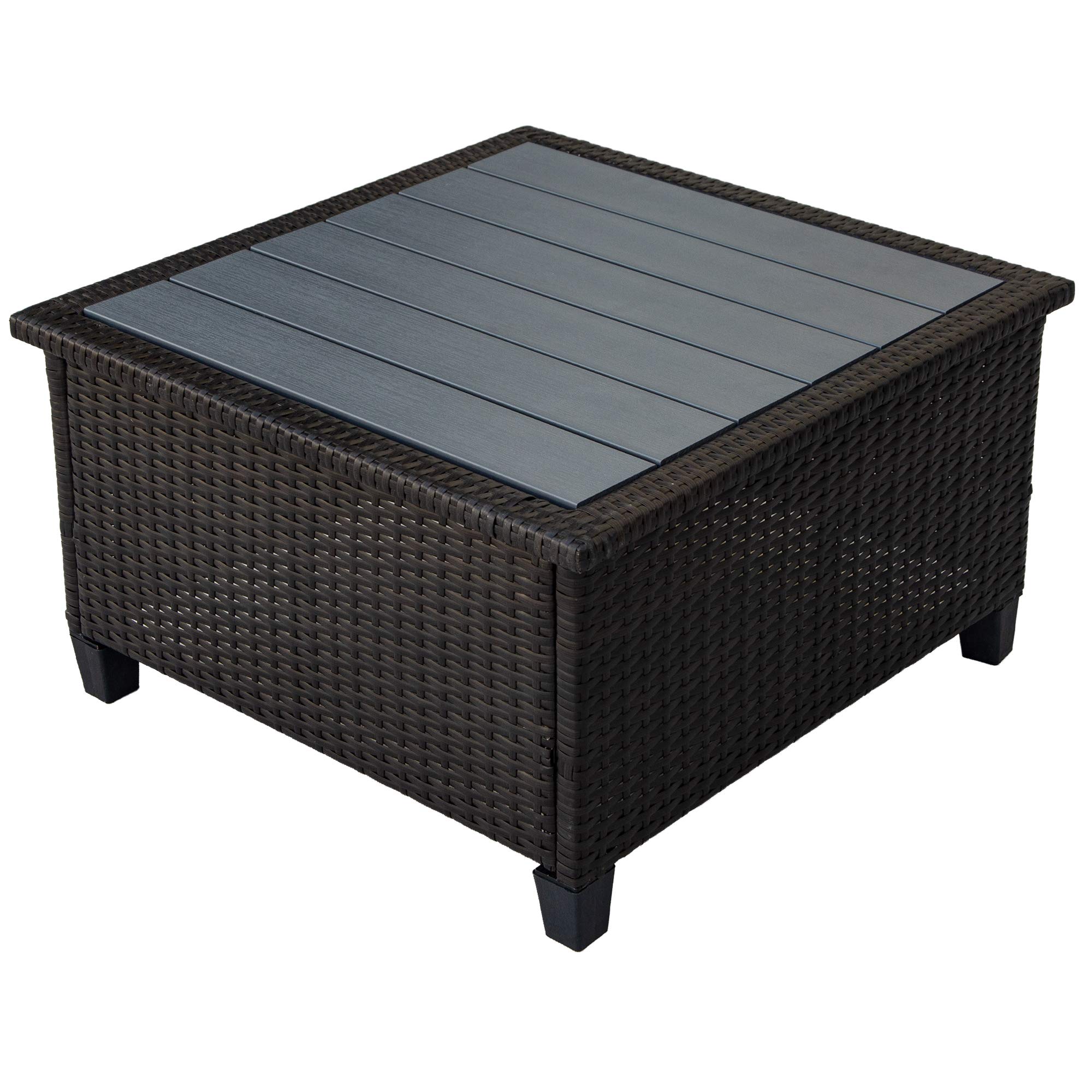 7-Piece Beige Wicker Patio Dining Set with Glass Top Table & 6 Chairs - Outdoor Furniture for Garden, Poolside & Backyard Entertaining
