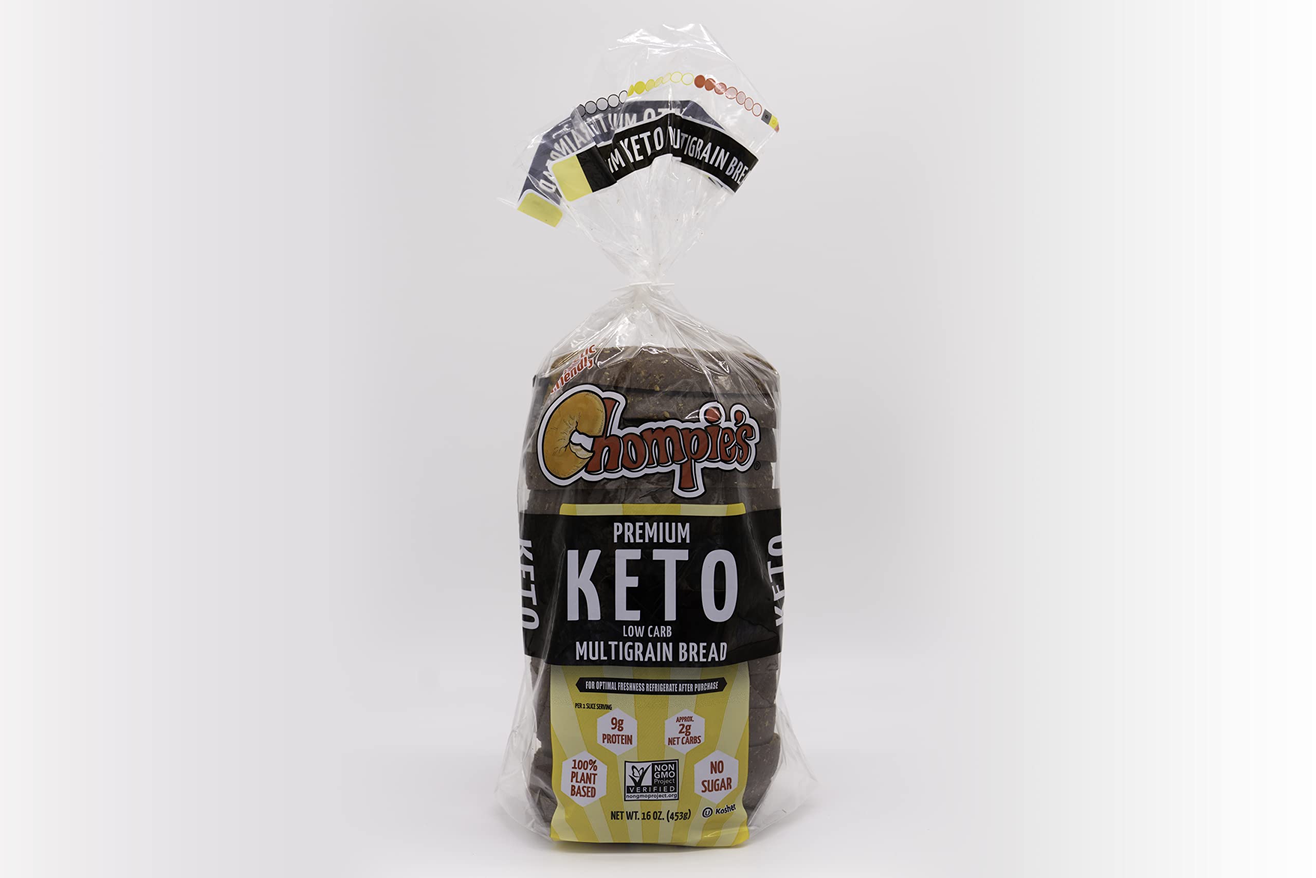 Chompie's Low-Carb Multigrain Bread - 2g Net Carbs per Slice, 1 lb Loaf (2-Pack) | Keto-Friendly, Gluten-Free Alternative for Sandwiches & Toast | Perfect for Low-Carb Diets & Healthy Breakfast