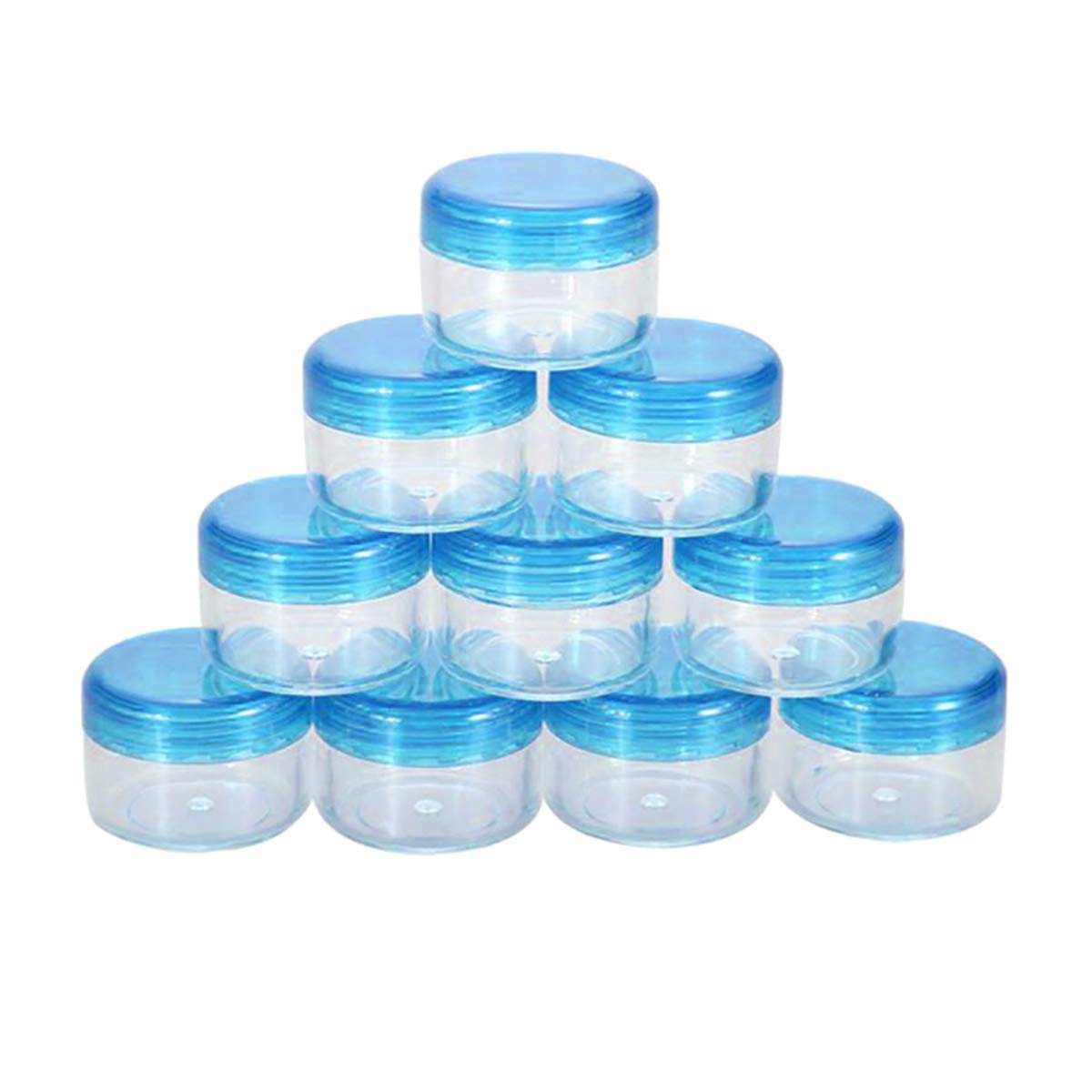 10Pcs 5 Gram Empty Clear Plastic Mini Cosmetic Containers with Lids - Small Travel Jars for Makeup, Eyeshadow, Nail Polish, Powder, Gems & Jewelry Storage - Perfect for DIY Beauty, Travel & Craft Organization