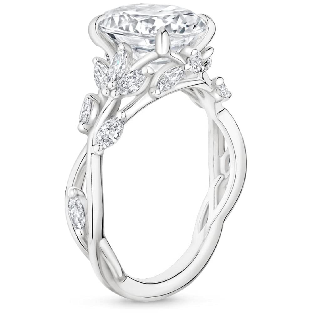 3.00 CT Radiant Cut Moissanite Engagement Ring Set - Wedding Bridal Solitaire Ring with 4 Prong Accent - Vintage Antique Style in Gold/Silver - Perfect for Proposals, Anniversaries & Special Occasions