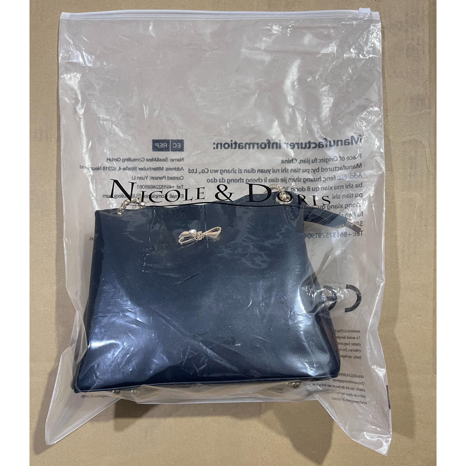 NICOLE & DORIS Women's PU Leather Crossbody Bag - Fashion Shoulder Bag with Chain for Daily Use & Travel