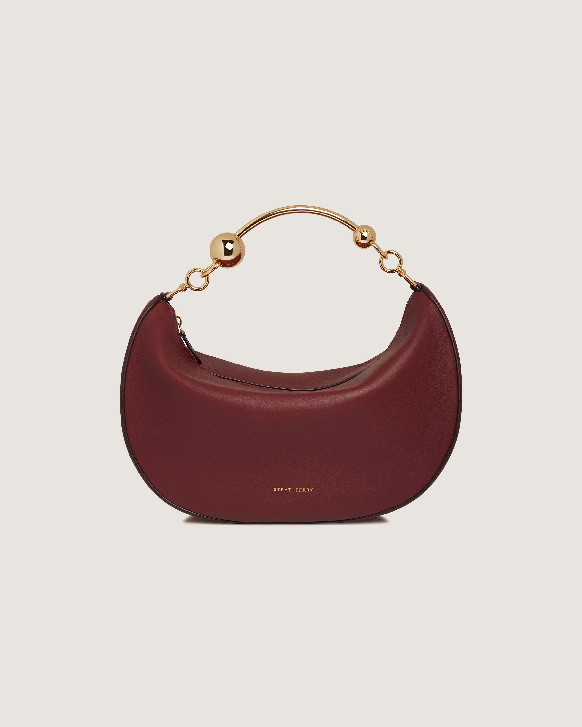 Crescent Moon Oxblood Leather Handbag - Stylish & Durable Women's Crossbody Bag for Work, Travel & Evening Out