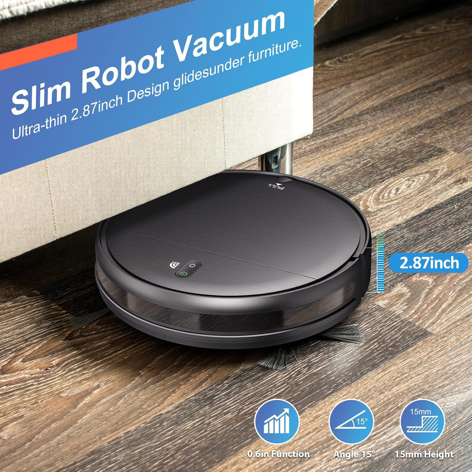 MAMNV 2-in-1 Robot Vacuum and Mop Cleaner with WiFi/App Control, Self-Charging, Slim Design for Hard Floors & Carpets - Perfect for Pet Hair Removal & Smart Home Cleaning (Living Room, Bedroom, Office)