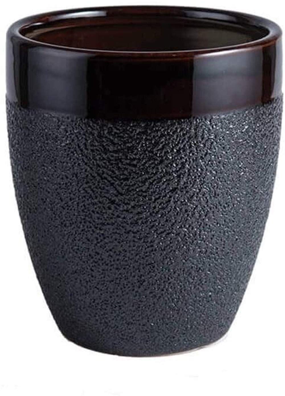XpFac Classic Black Ceramic Plant Pots - 22cm x 25cm Succulent Planter with Drainage Hole | Indoor Outdoor Home Decor for Plants, Flowers, and Succulents | Perfect for Windowsill, Office Desk, and Garden Decor