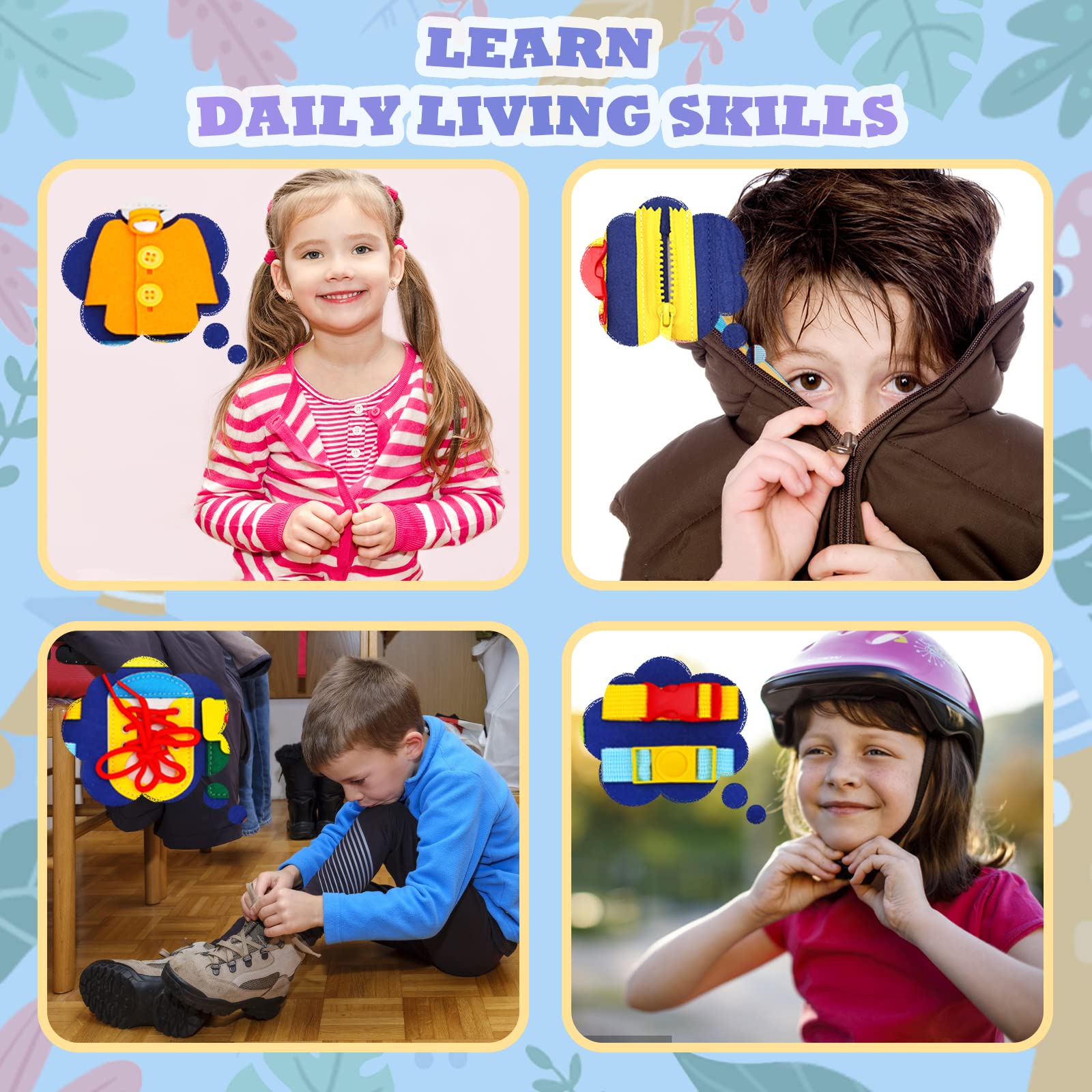 Sensory Baby Book & Busy Board - Fine Motor Skills Toys for 1-4 Year Old Boys | Travel & Learning Games