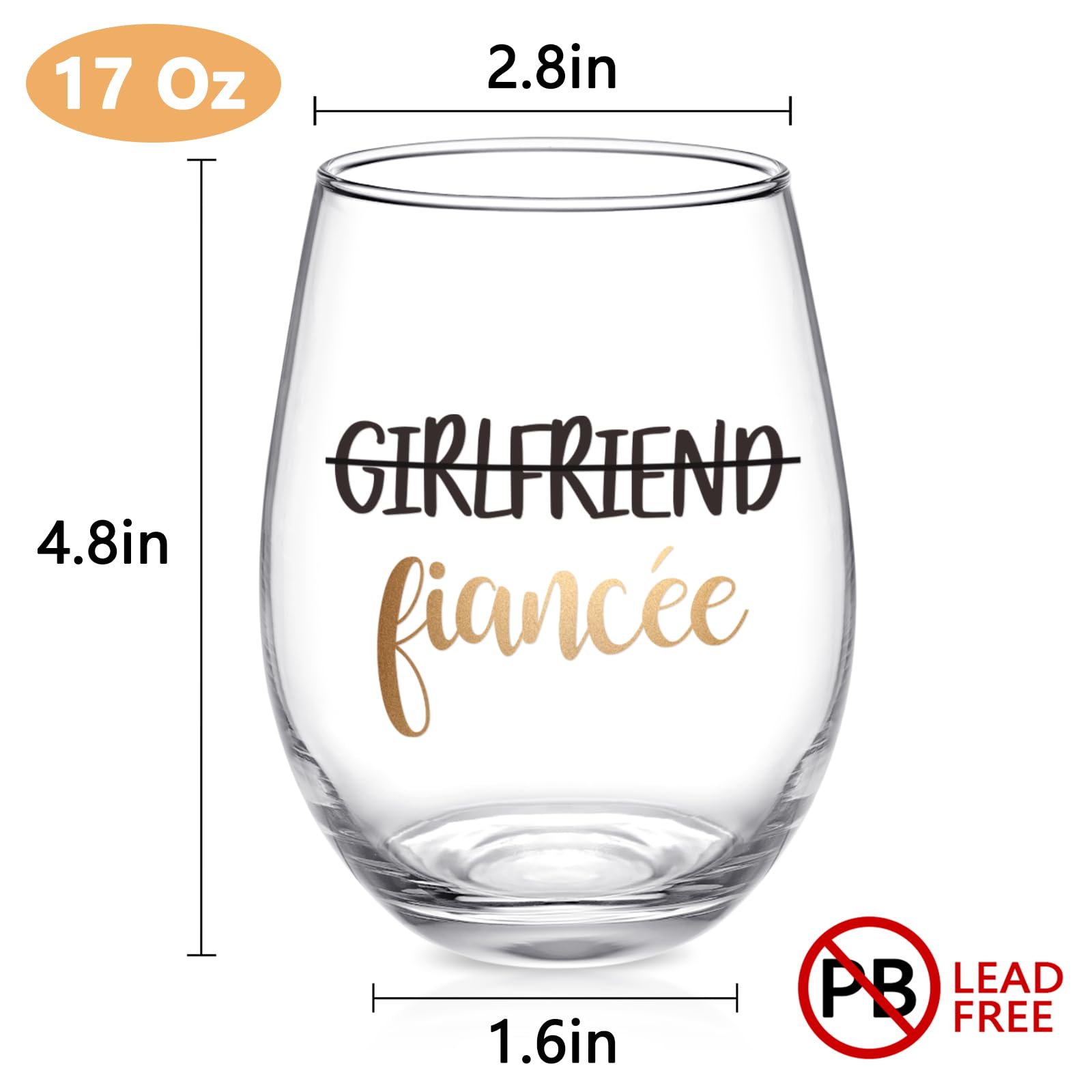 Futtumy 17 oz Wine Glasses for Couples - Romantic Engagement Gifts for Her, Wedding Anniversary Present for Girlfriends, LGBT Valentines & Birthday Gift Idea - Perfect for Newly Engaged Lesbian Couples, Anniversary Celebrations and Romantic Dinners
